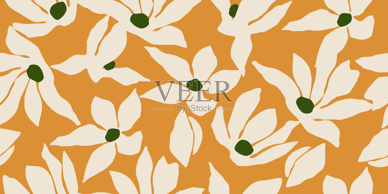 异国情调的手绘花，无缝图案与花卉织物，纺织品，服装，包装纸，封面，横幅，家居装饰，自然抽象的背景。矢量插图。插画图片素材