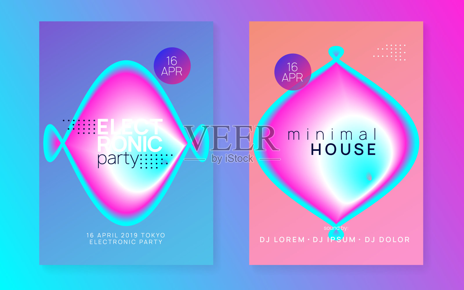 恍惚的横幅。爵士之声活动。俱乐部和夜生活模板。孟菲斯背景杂志概念。有趣的艺术展示。紫蓝恍惚旗插画图片素材