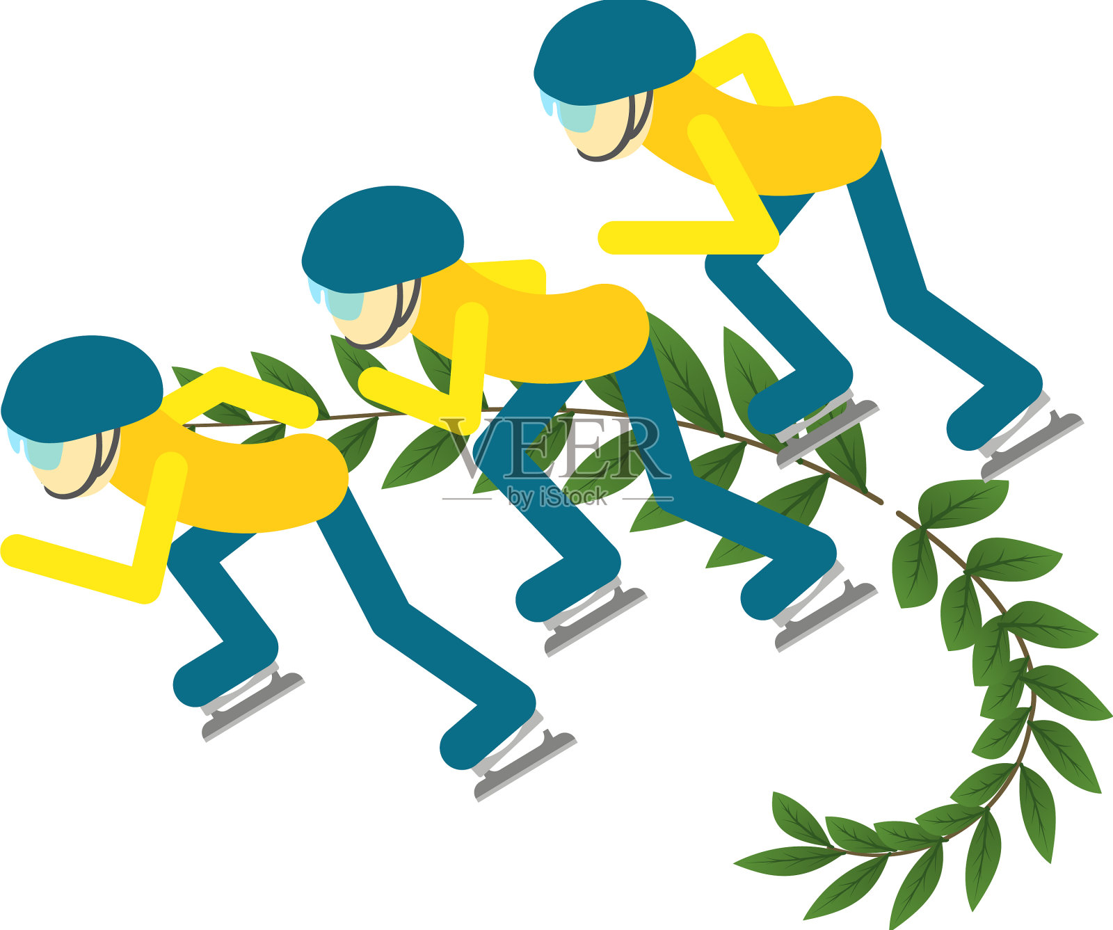 速滑图标等距速滑插画图片素材