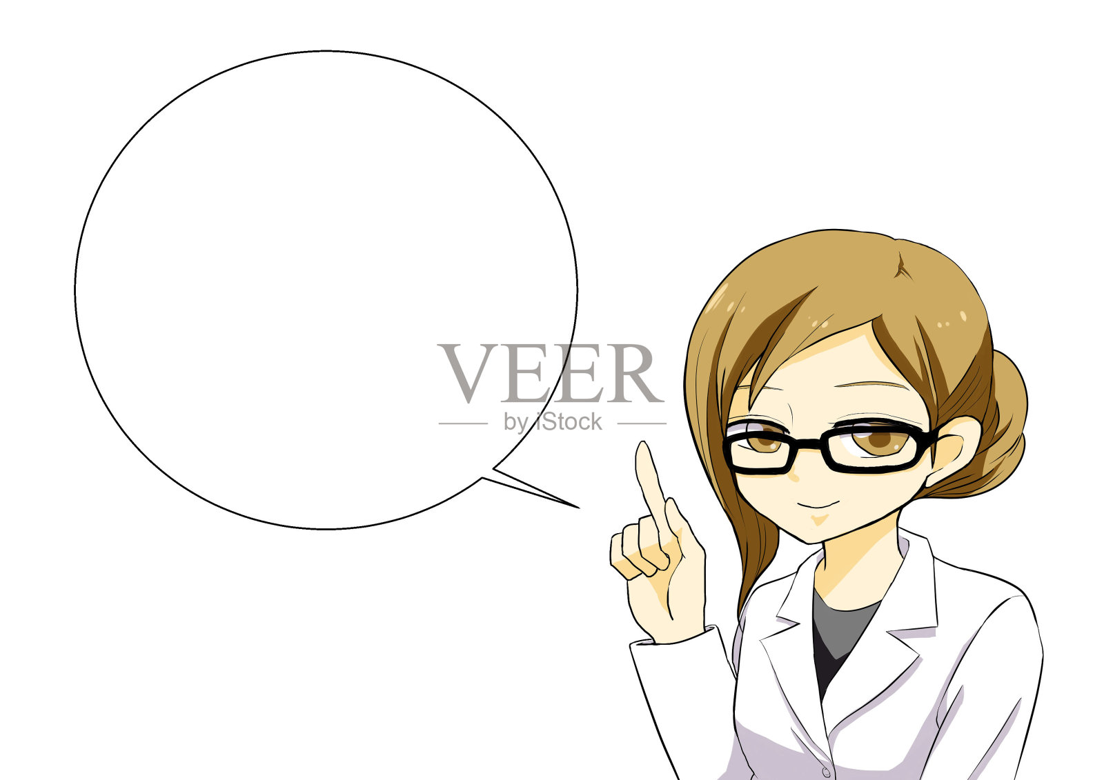 女医生微笑气球插画图片素材