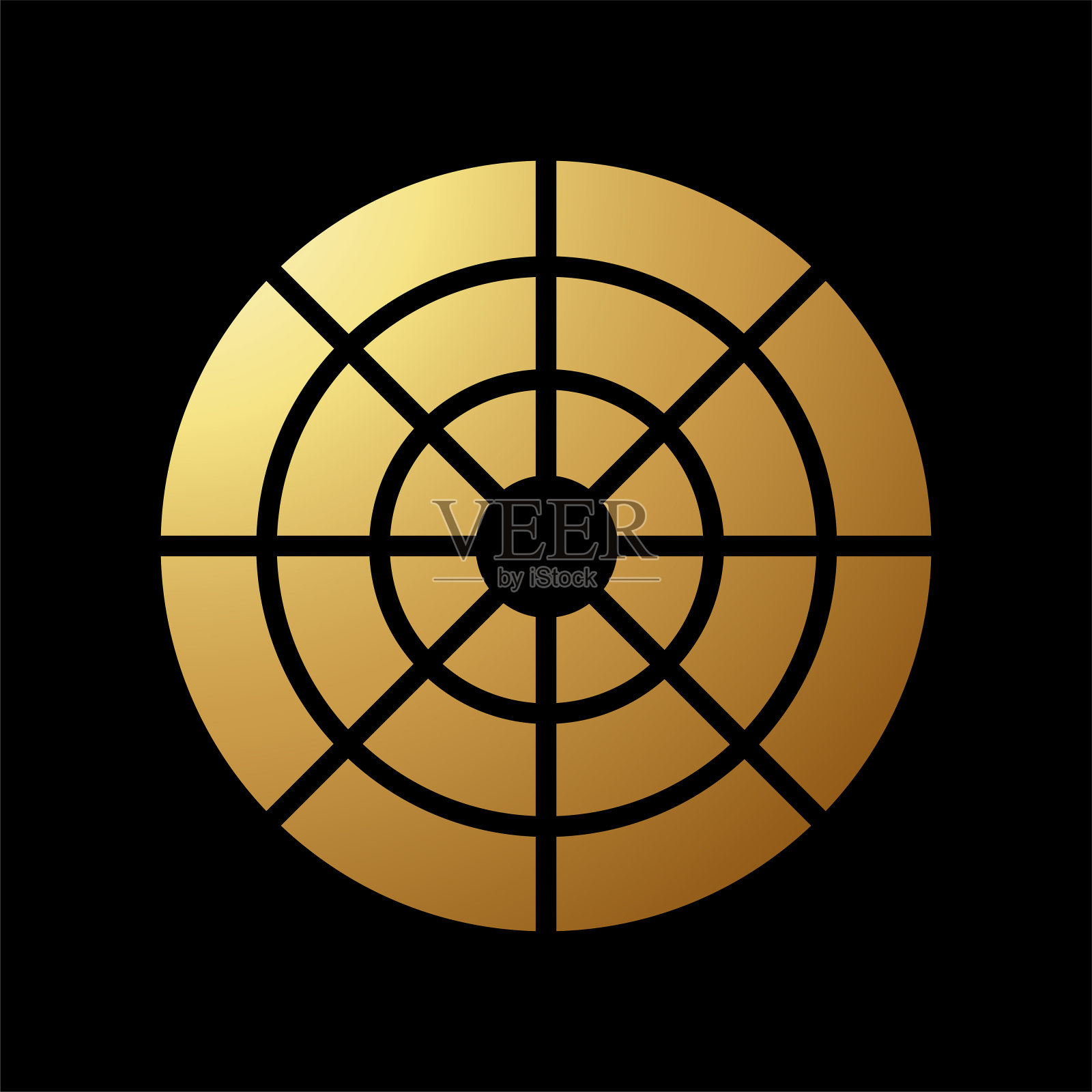 金色抽象圆形雷达形图标插画图片素材