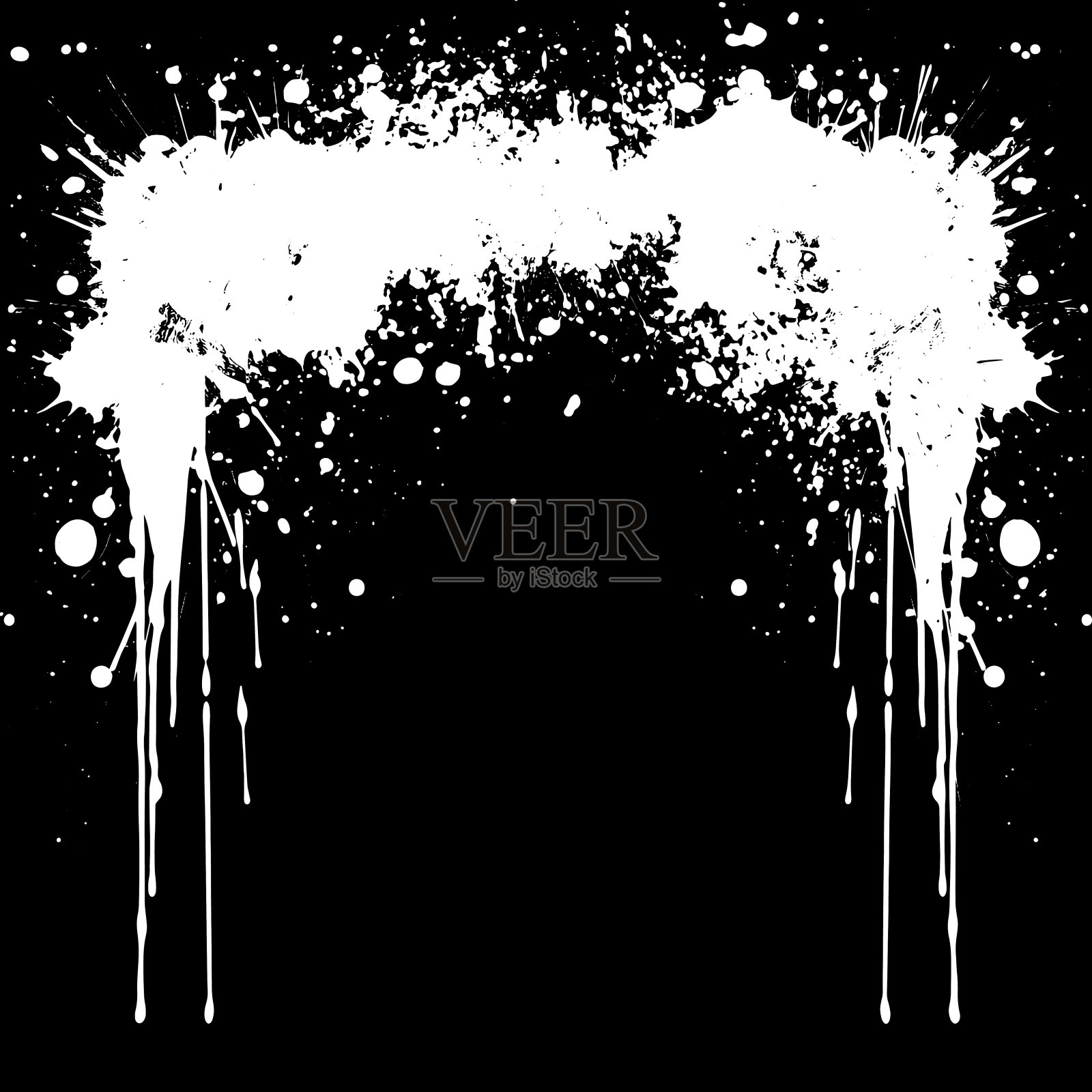 垃圾边缘布满了碎片和水滴插画图片素材