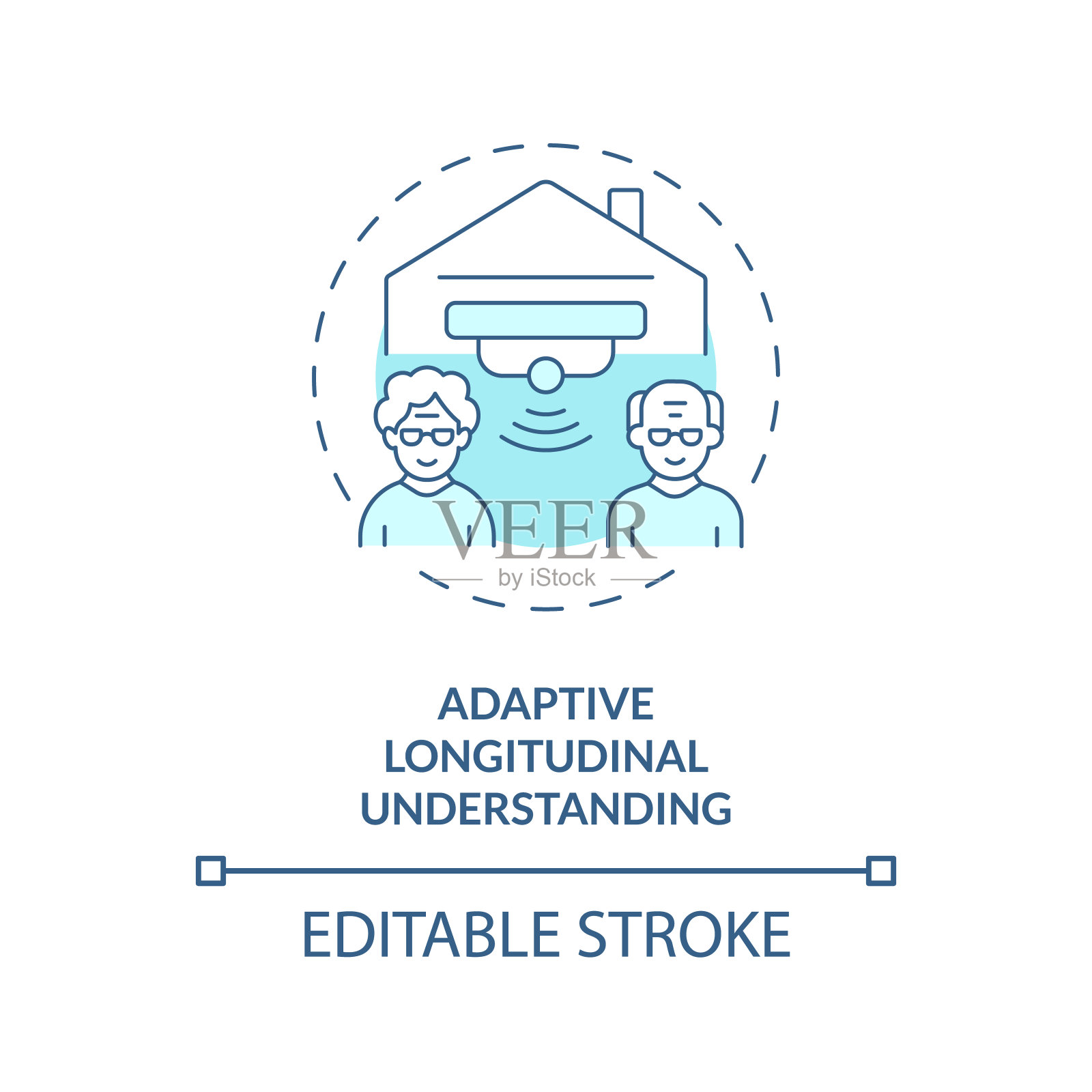 细线图标自适应纵向理解概念插画图片素材