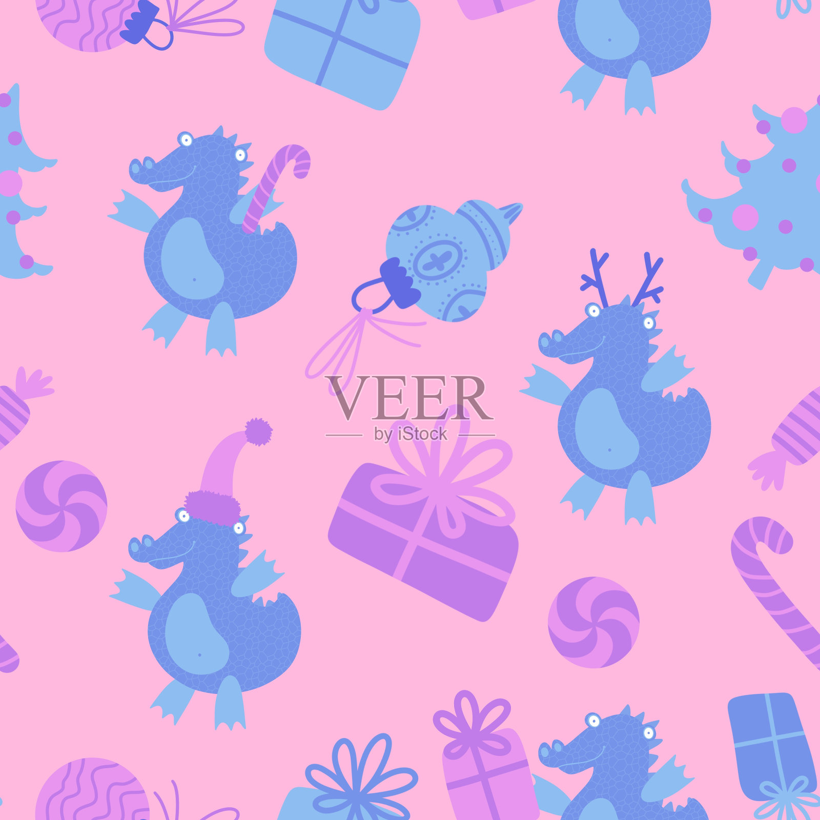 孩子无缝龙恐龙怪物图案织物和纺织品插画图片素材