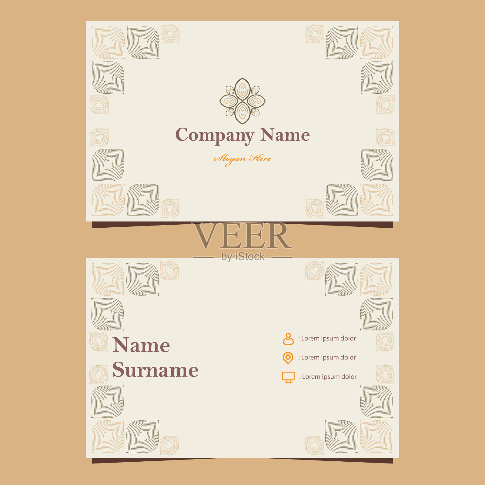 自然花卉软色名片模板设计插画图片素材