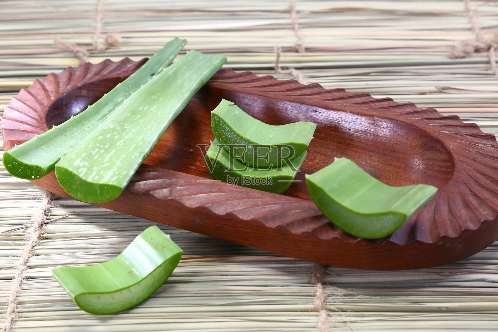 芦荟或芦荟，天然凝胶植物照片摄影图片