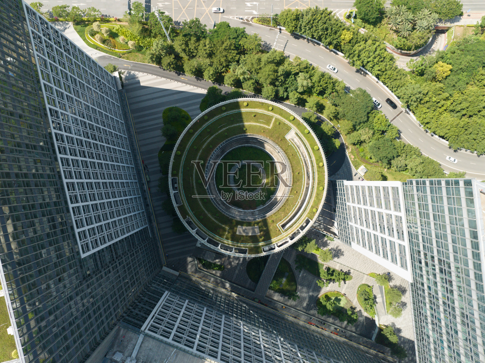 屋顶圆形花园照片摄影图片