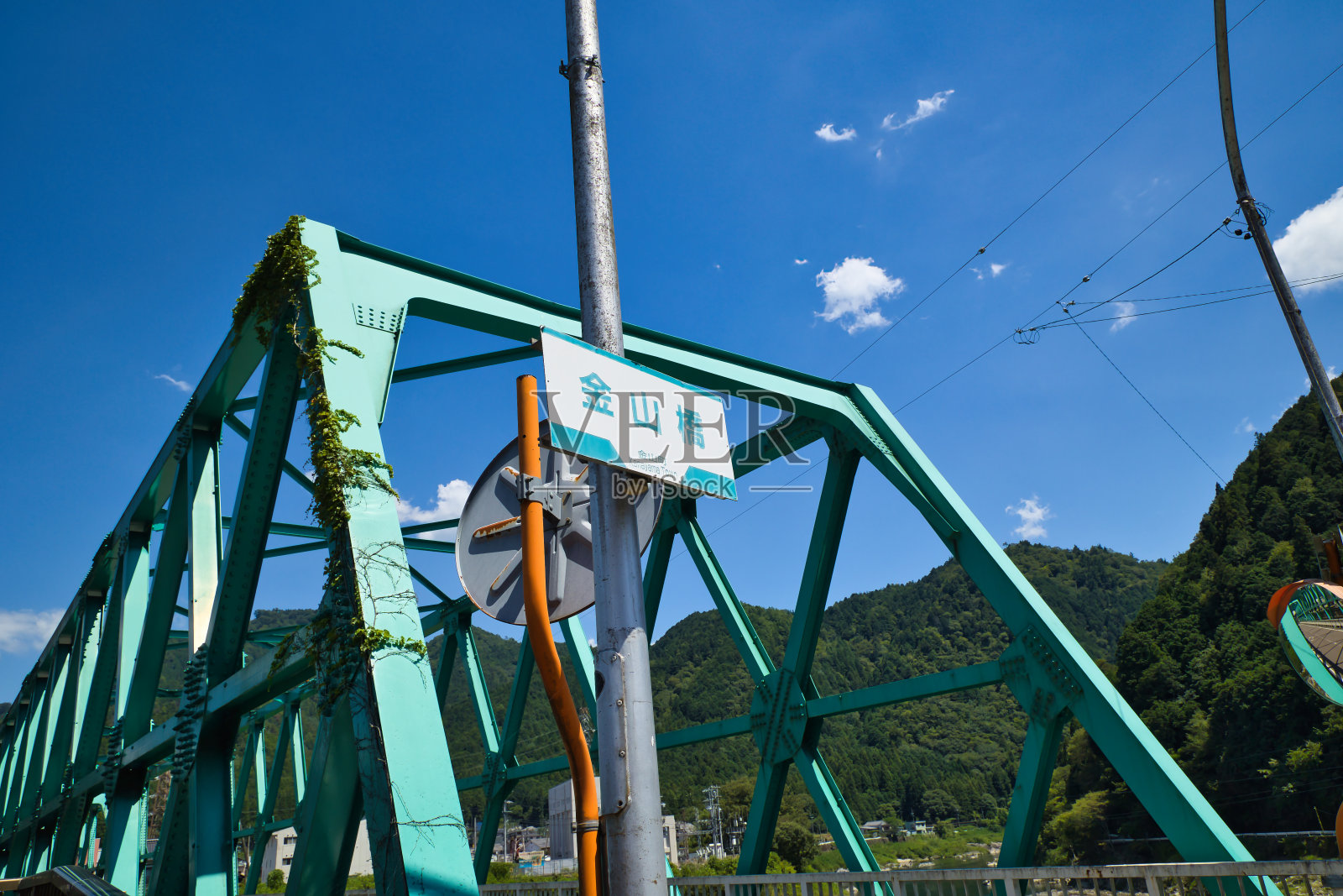 岐阜县老市飞驒金山町的金山桥照片摄影图片