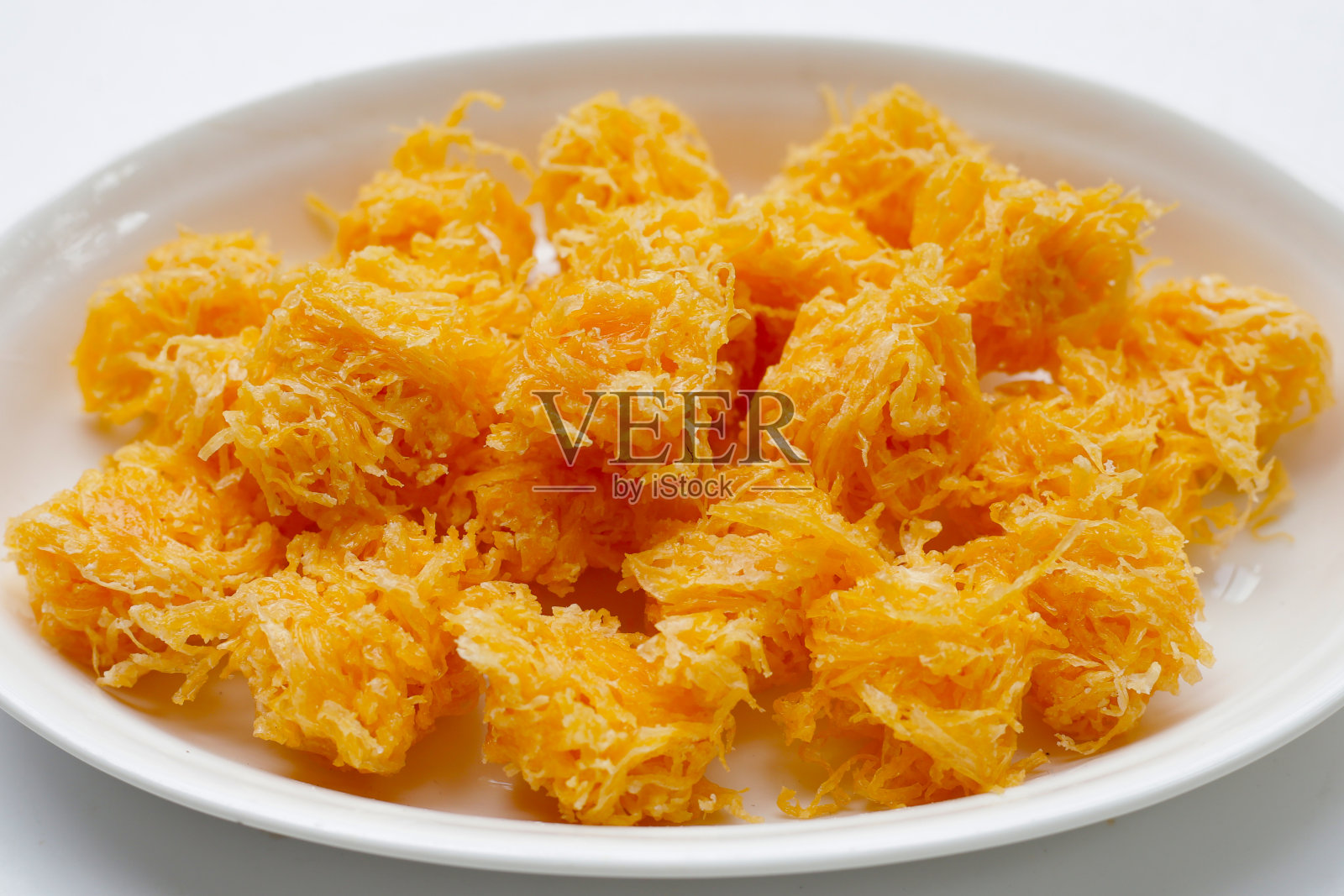 泰式香脆香酥蛋绵(Foi Thong Krob)照片摄影图片