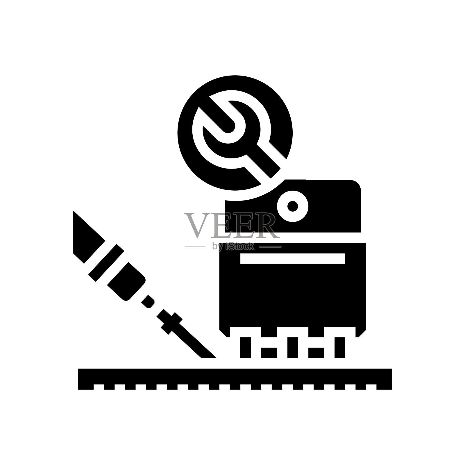 晶体管安装电子符号图标矢量插图插画图片素材