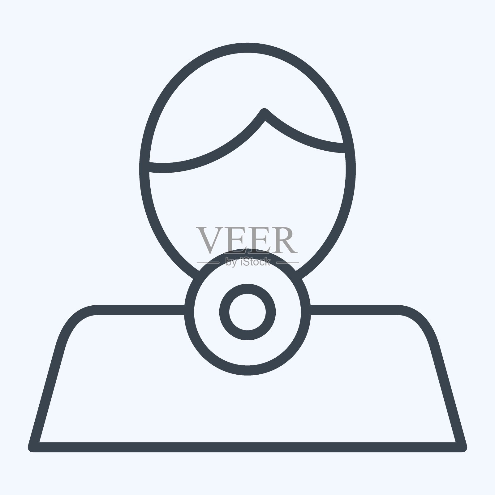 图标甲状腺。与身体疼痛符号有关。行风格。简单的设计可编辑。简单的说明插画图片素材