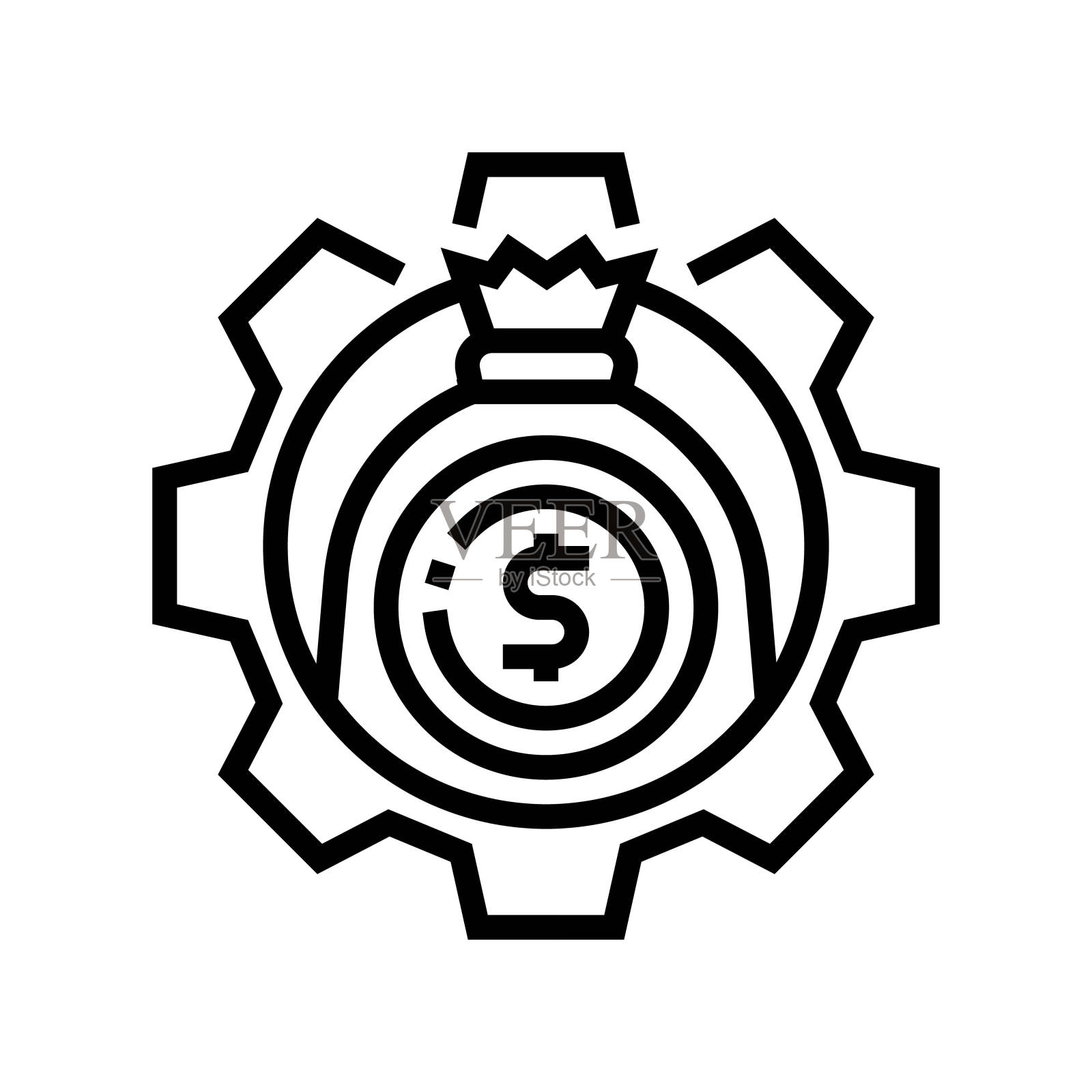 财富管理理财顾问线图标矢量插图插画图片素材