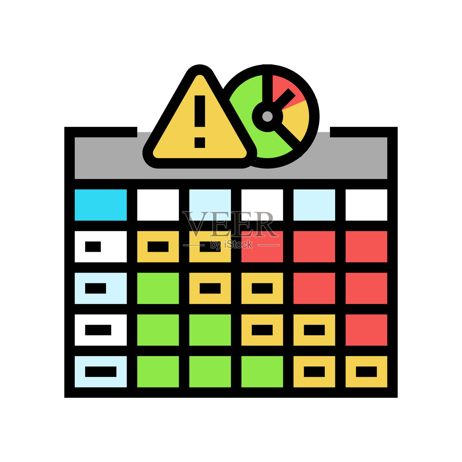 热图风险彩色图标矢量插图插画图片素材