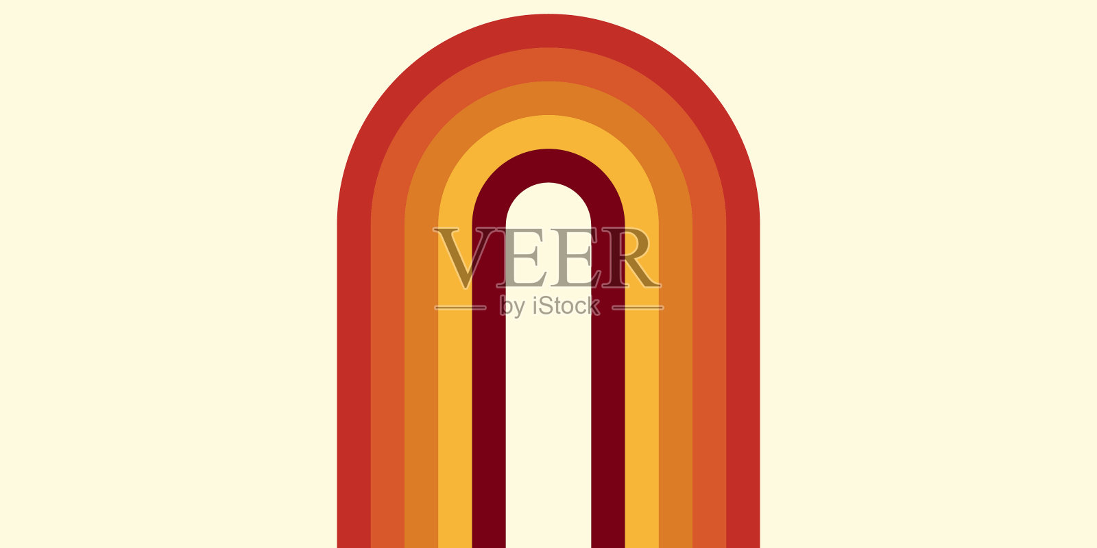 抽象背景彩虹groovy波浪线设计在20世纪70年代的嬉皮士复古风格。矢量图案准备用于布料，纺织品，包裹和其他。插画图片素材