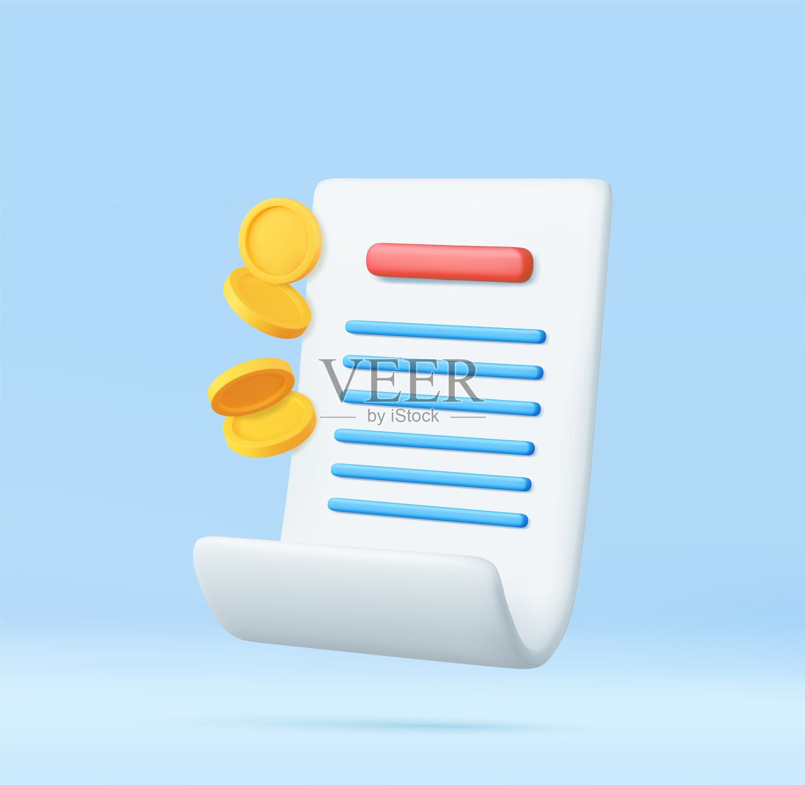 3D账单支付插画图片素材