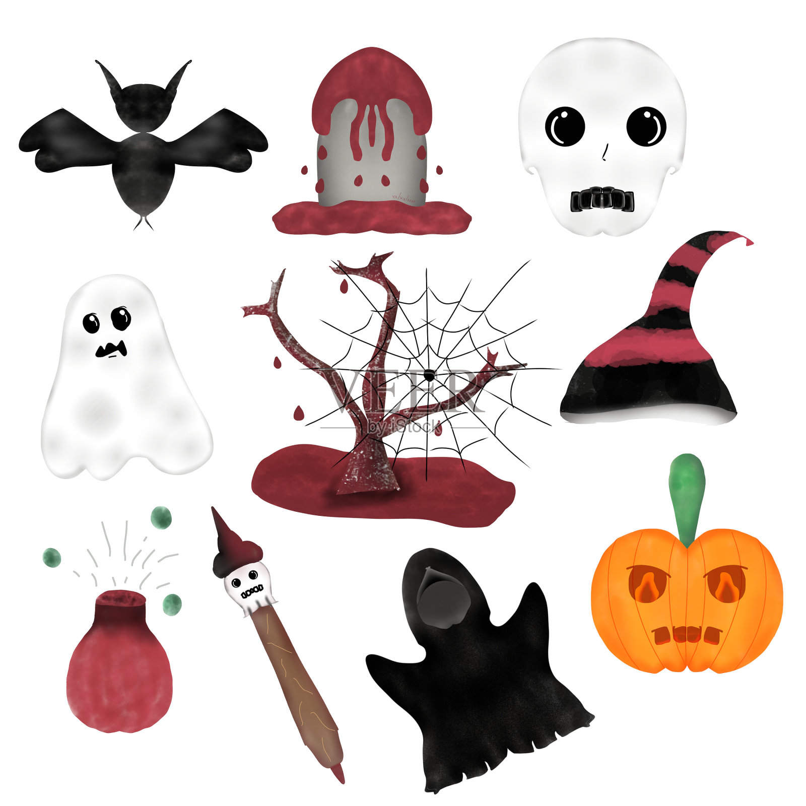 万圣节套装插画图片素材