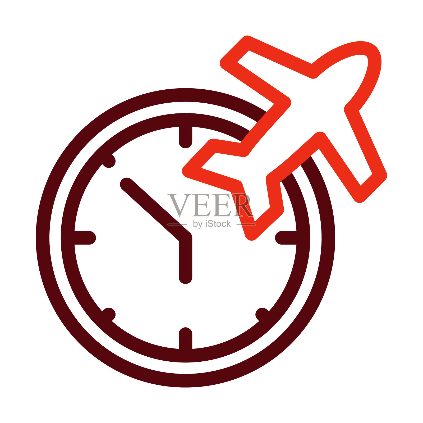 最后一分钟矢量粗线两种颜色图标的个人和商业用途。插画图片素材