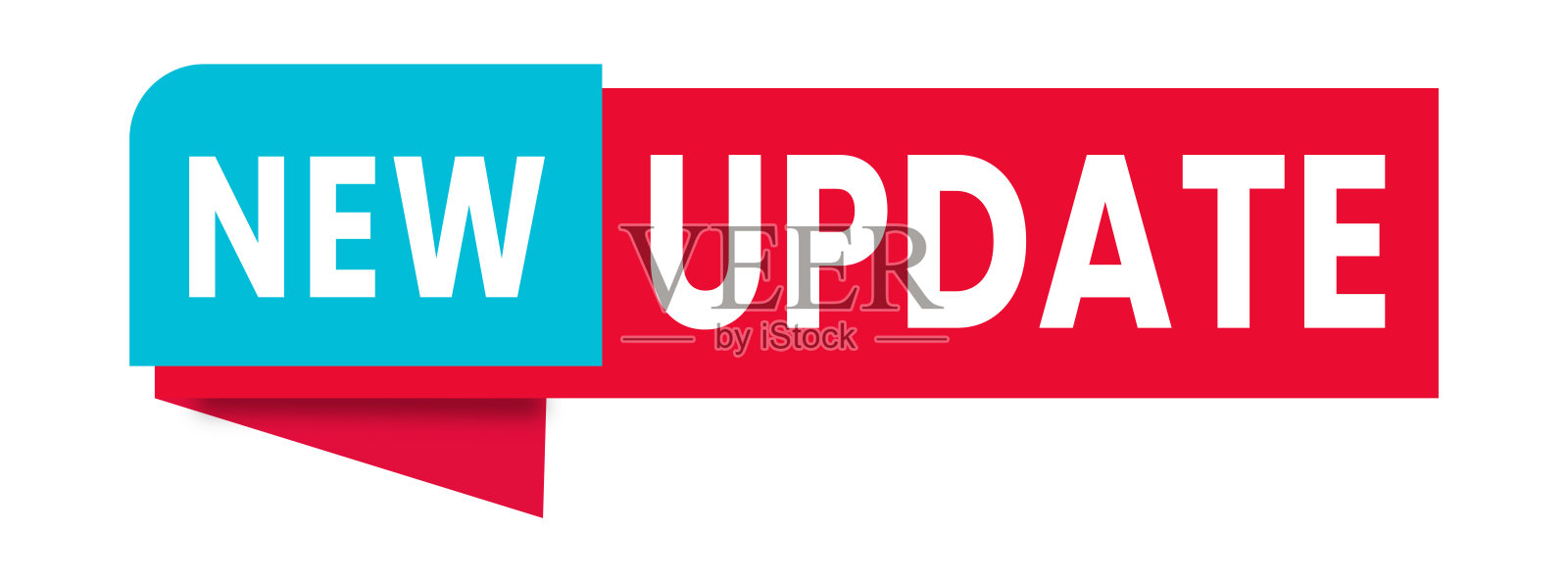 新更新。横幅，图标，语音气泡，标签，标志，矢量。插画图片素材