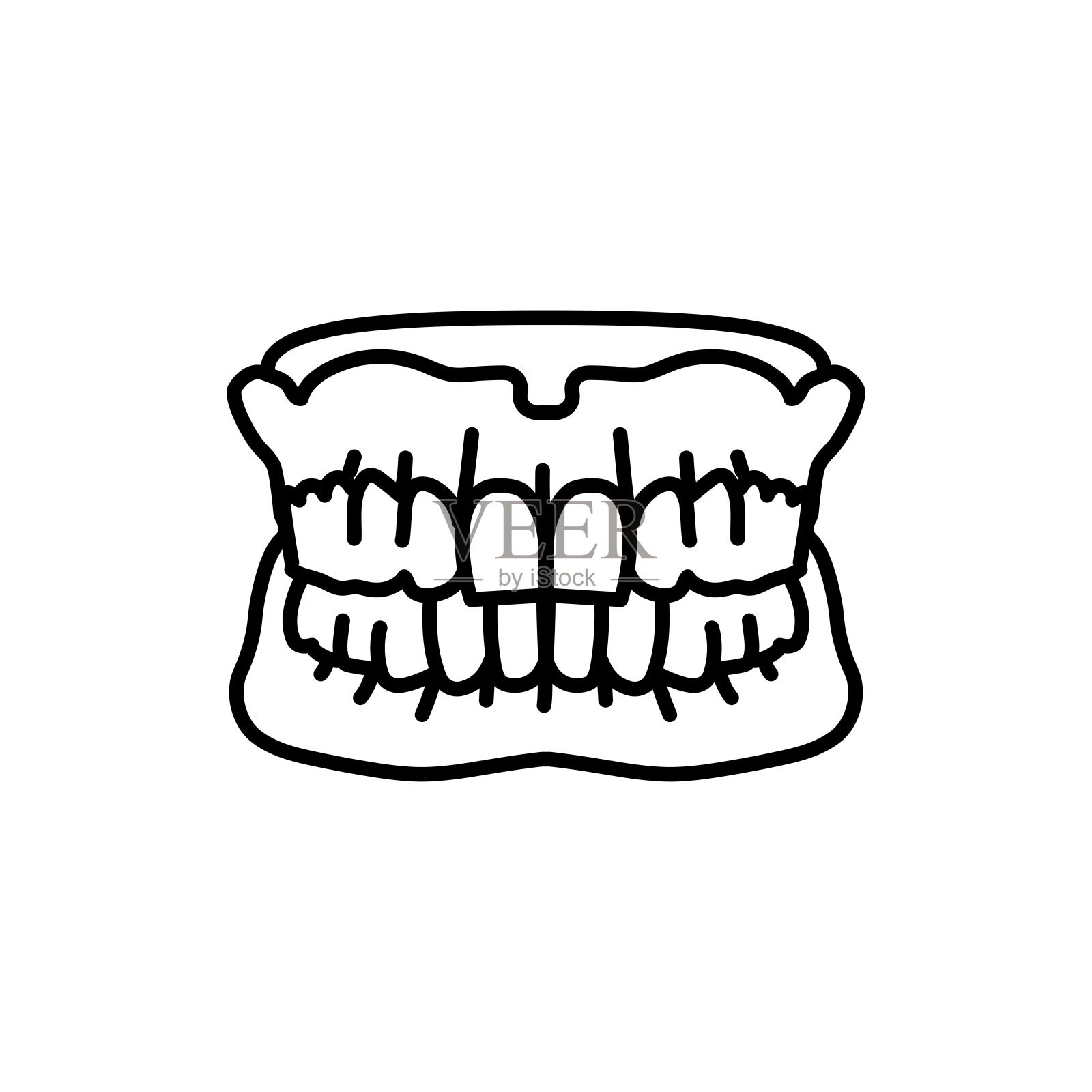 假牙线图标。牙科修复。插画图片素材