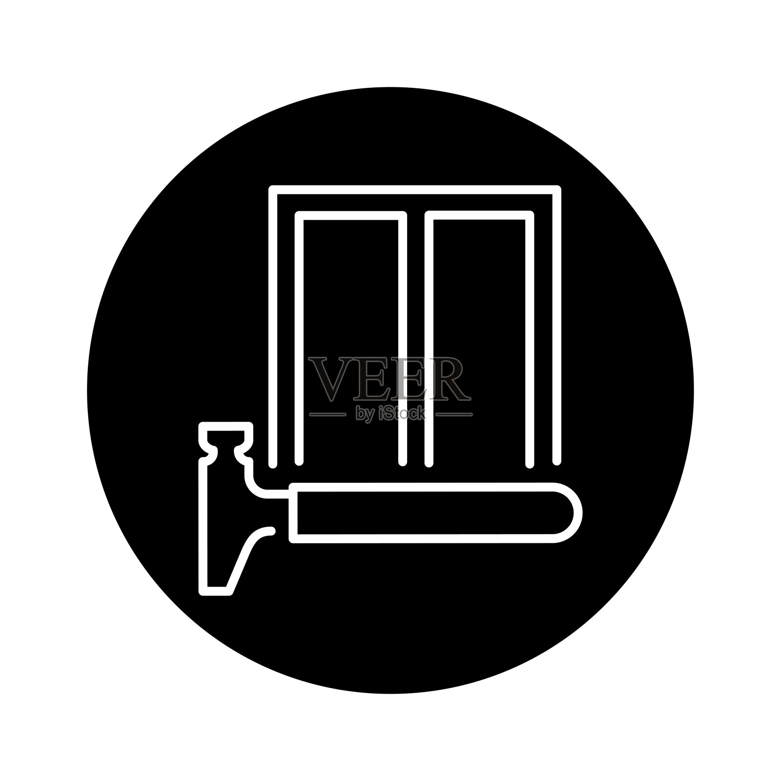 安装窗口黑线图标。网页的象形文字插画图片素材