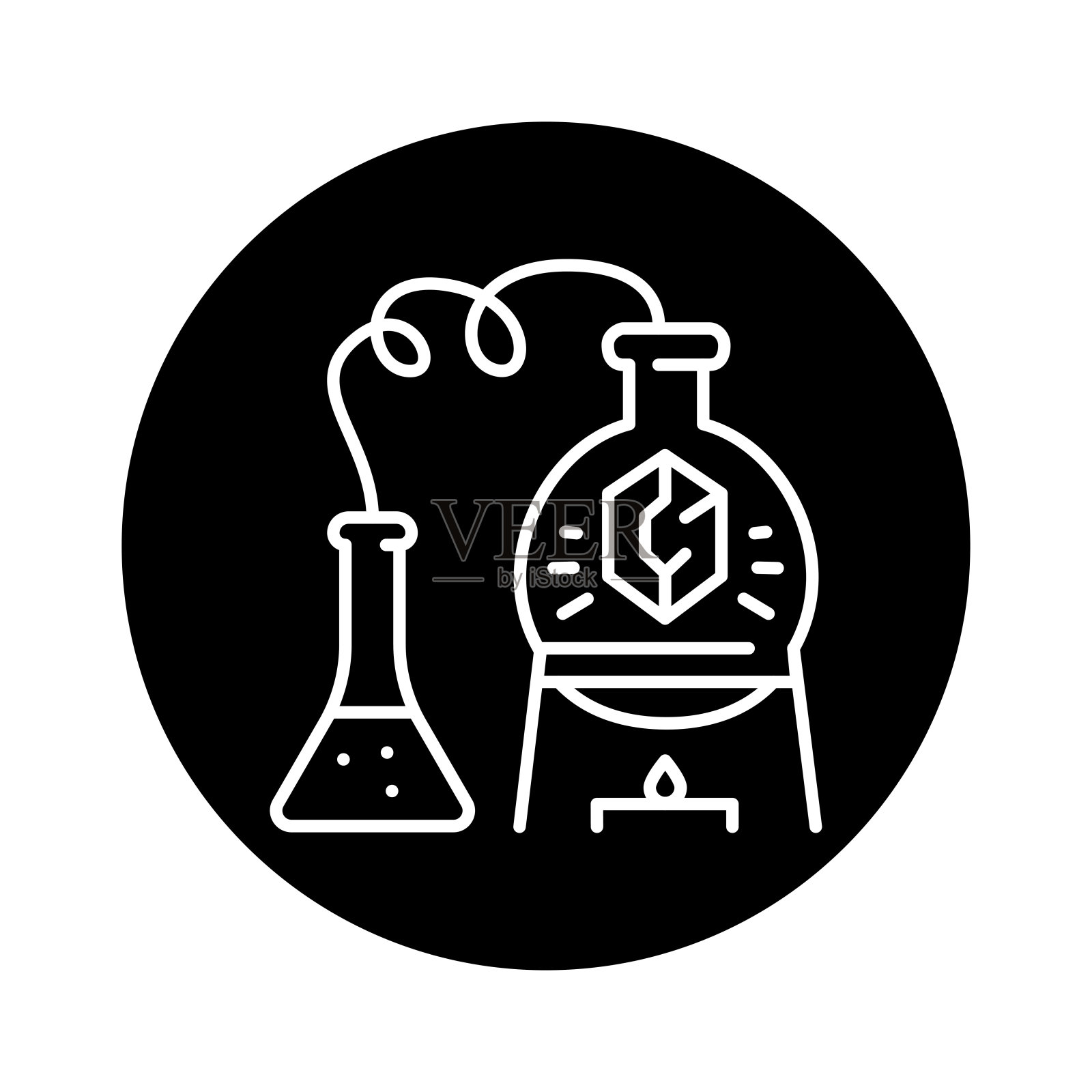 炼金术线图标。孤立向量元素。插画图片素材