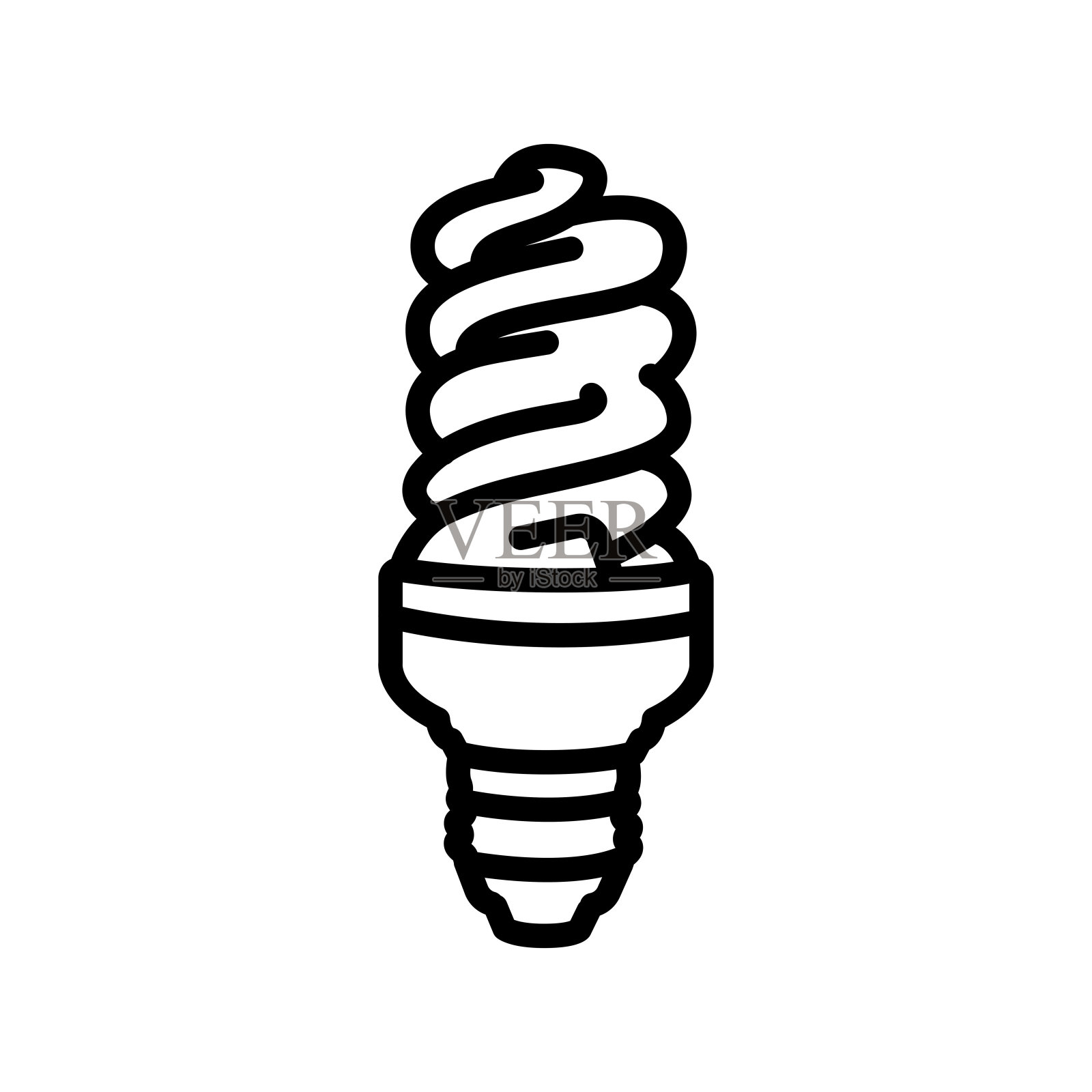 螺旋灯黑线图标。插画图片素材