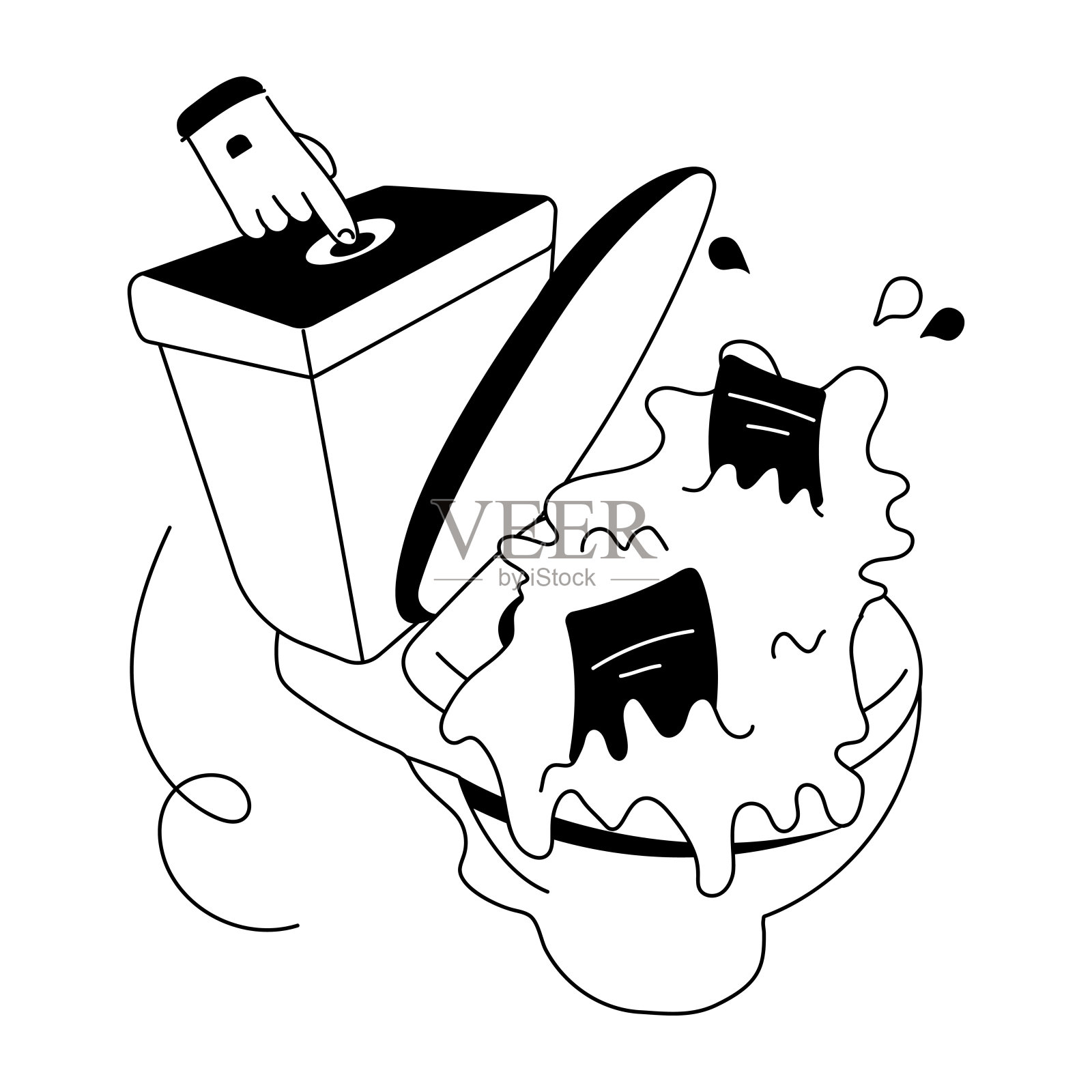 冲洗的论文插画图片素材