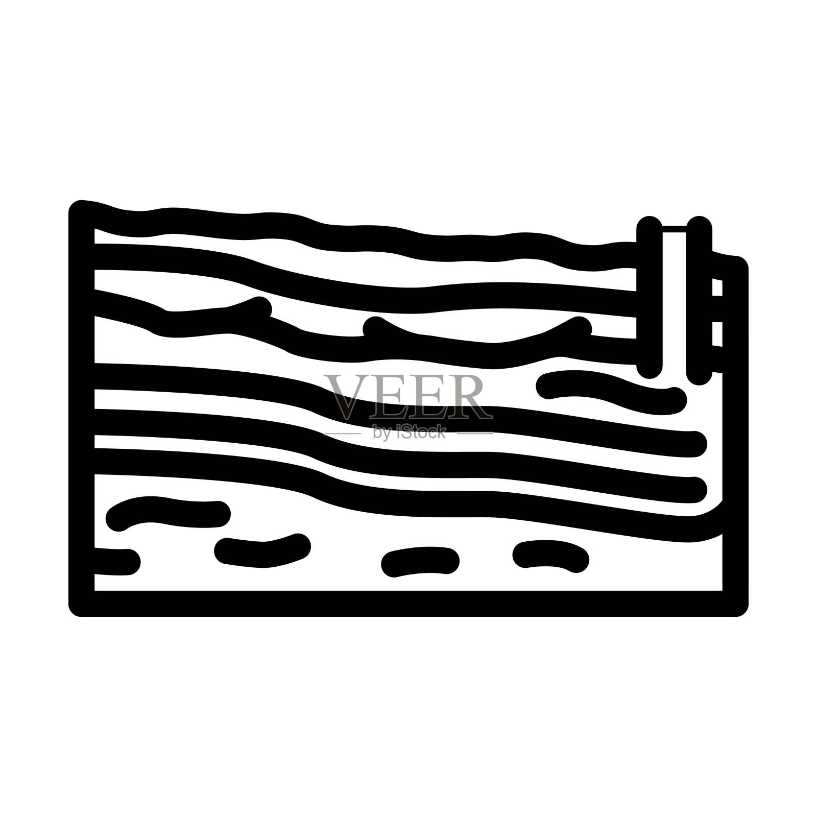 含水层分析水文地质学家线图标矢量插图插画图片素材