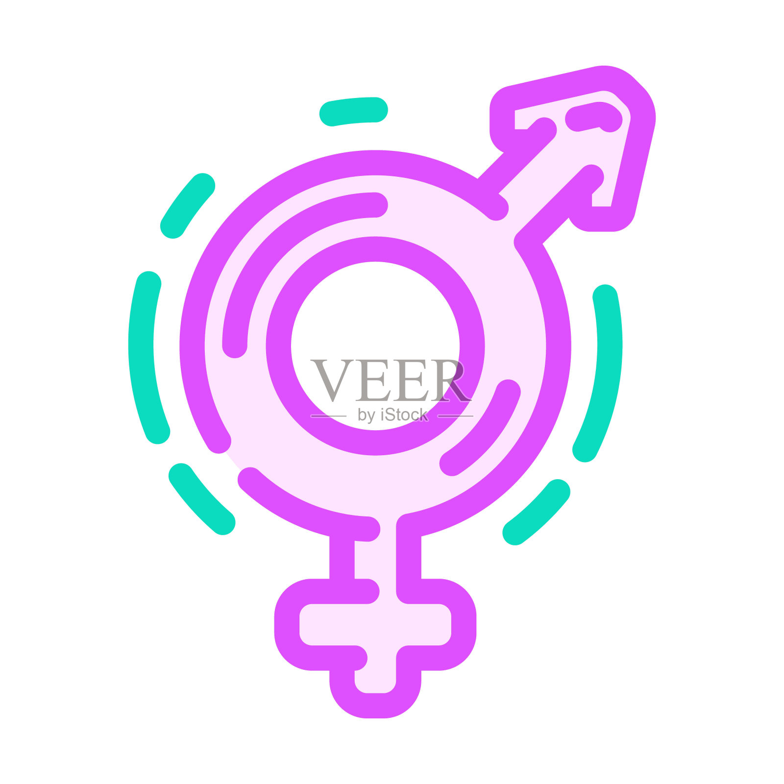 性别平等女权主义女性彩色图标矢量插图插画图片素材