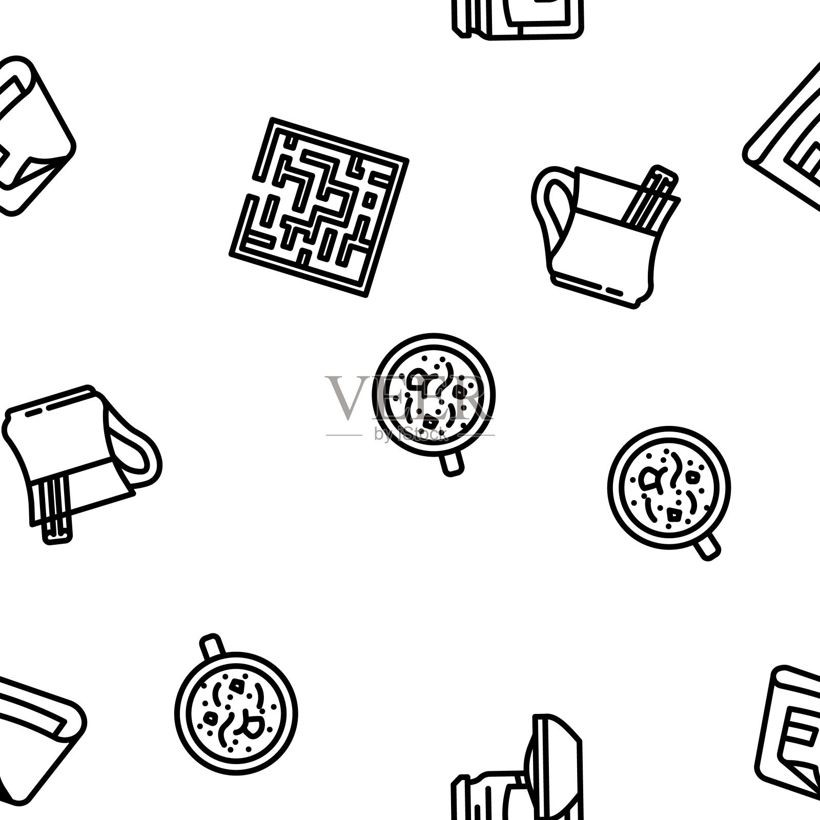 秋天季节秋叶矢量无缝图案插画图片素材