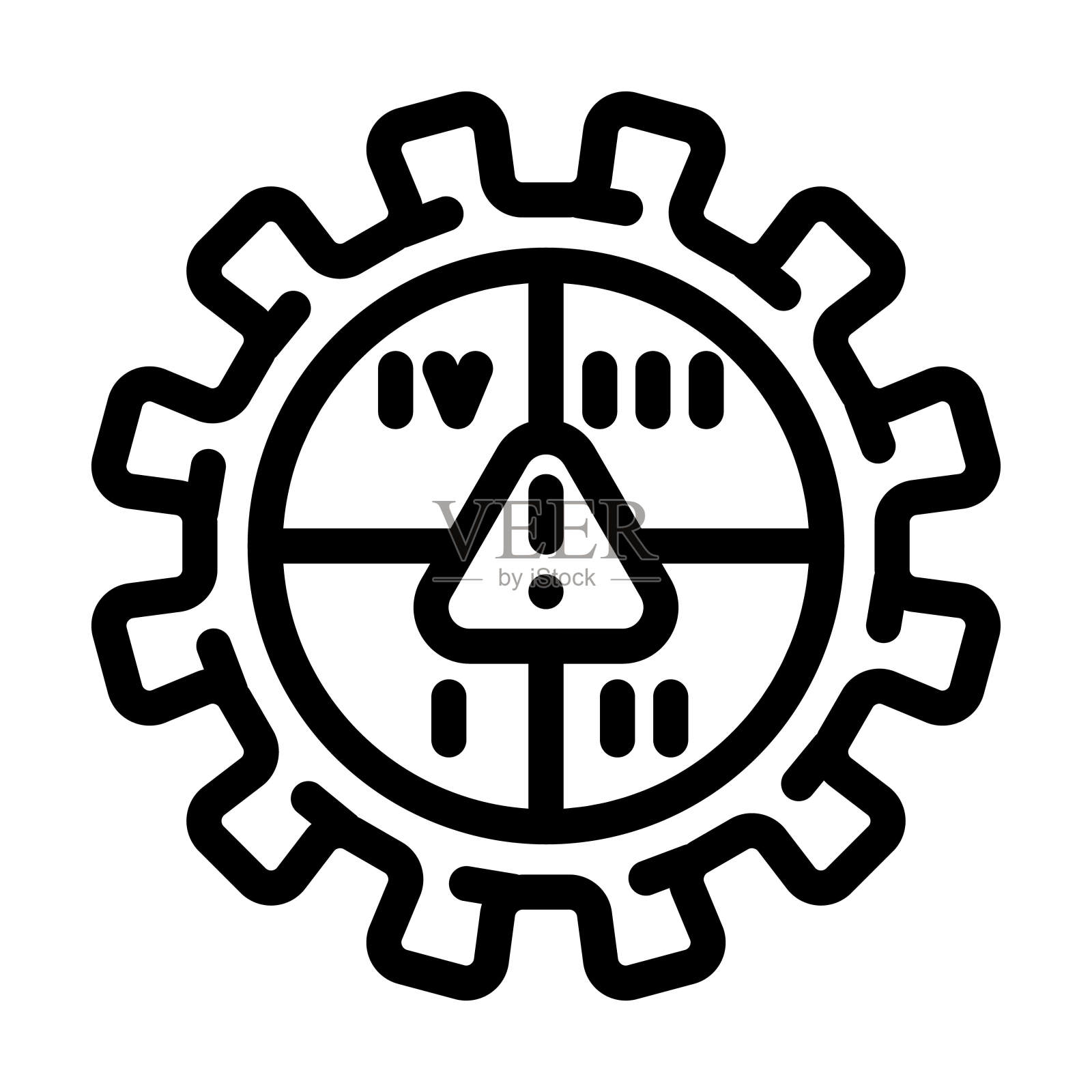 管理风险线图标矢量图插画图片素材