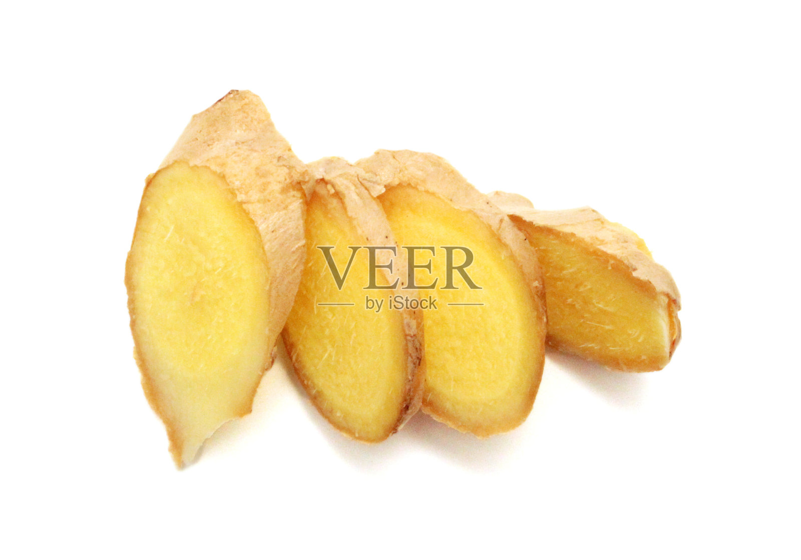 鲜姜的根或根茎离生在白色背景上照片摄影图片