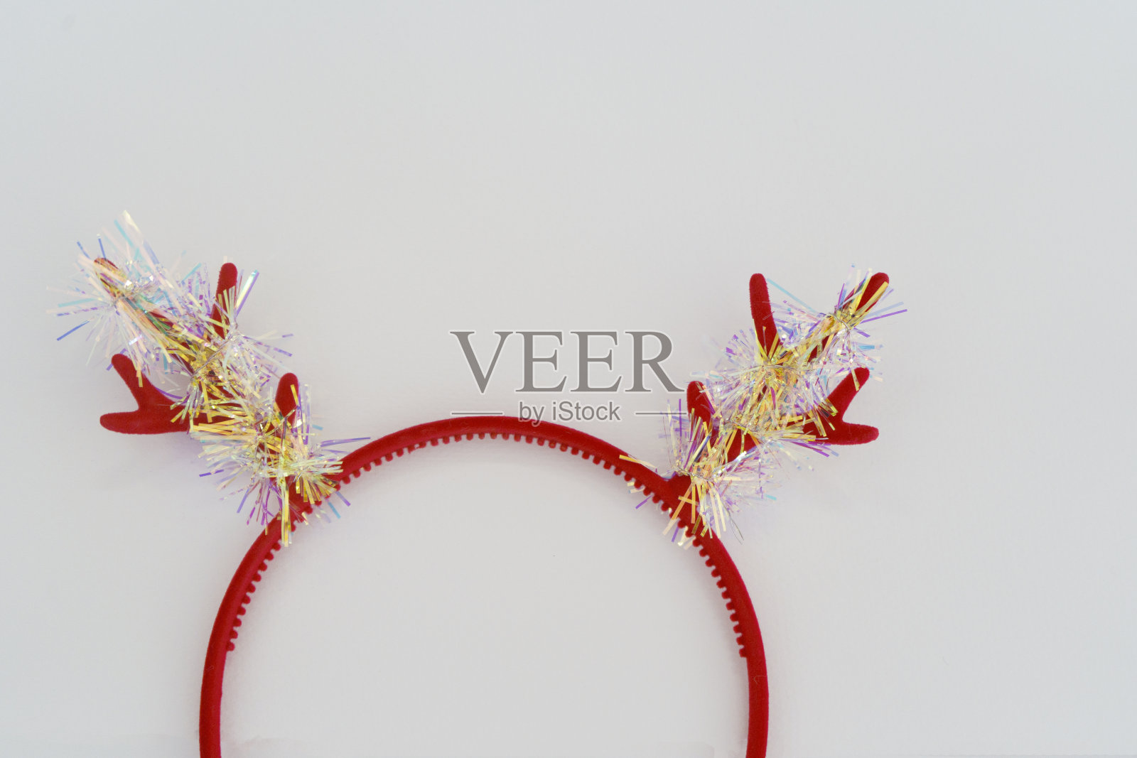 圣诞头带装饰在白色的背景照片摄影图片