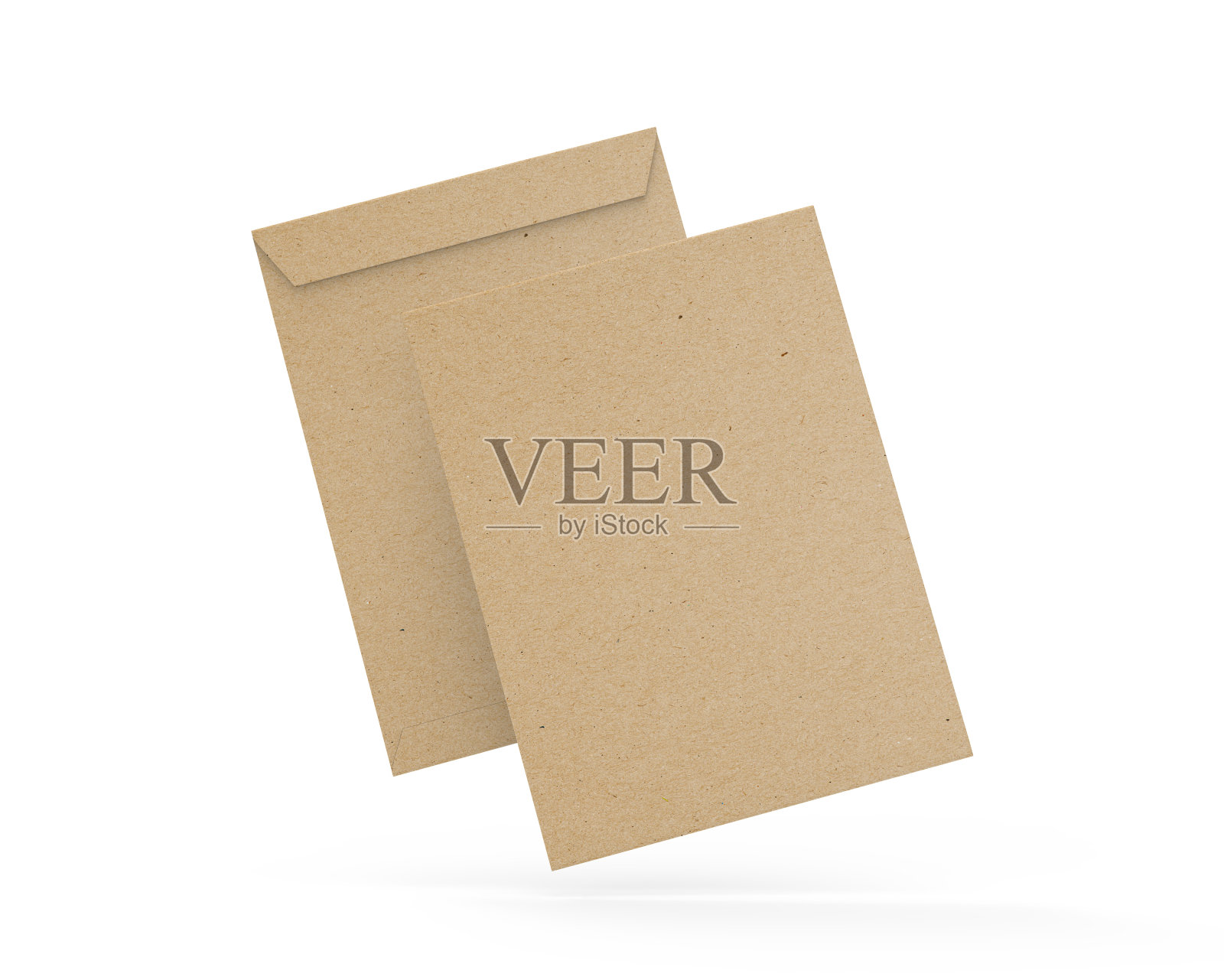 大尺寸牛皮纸信封模型模板，3d插图。照片摄影图片