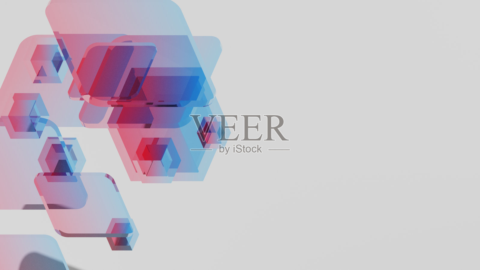 抽象几何背景和透明玻璃渐变颜色，3d渲染。照片摄影图片