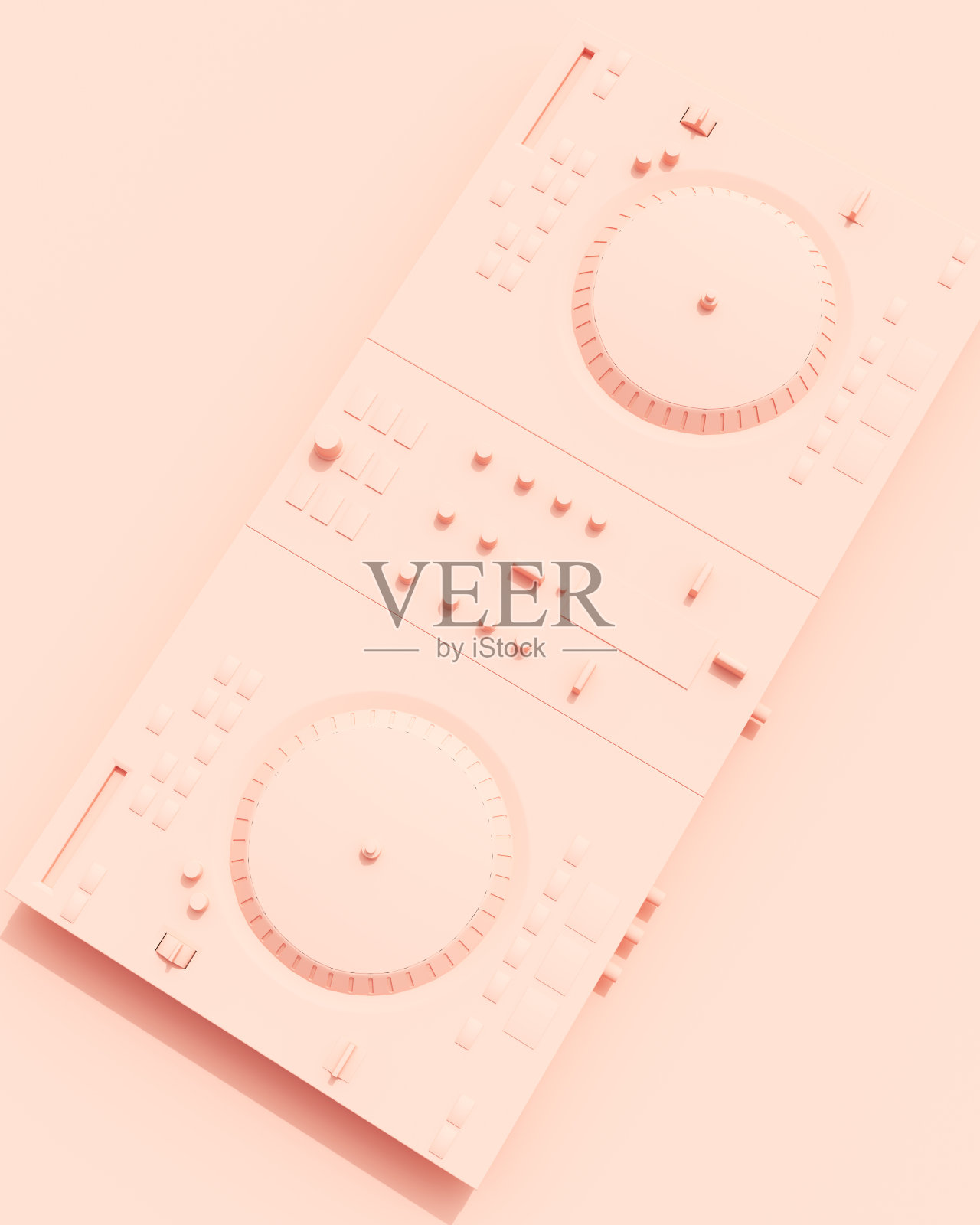 玫瑰粉红色的DJ甲板乐器设备平铺对角线制作背景壁纸照片摄影图片