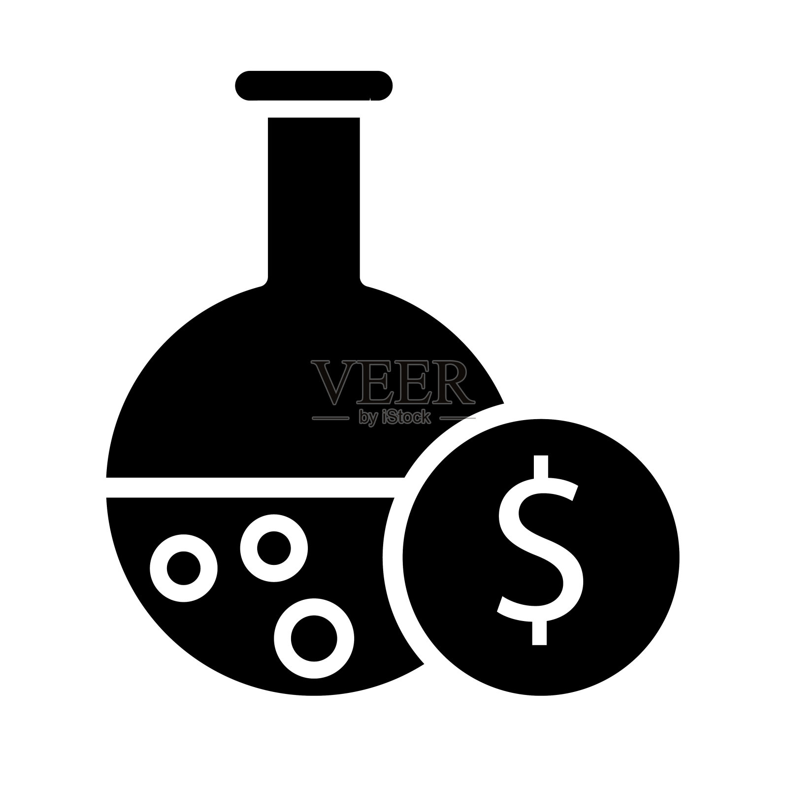 商业实验隔离矢量图标，可以很容易地修改或编辑插画图片素材