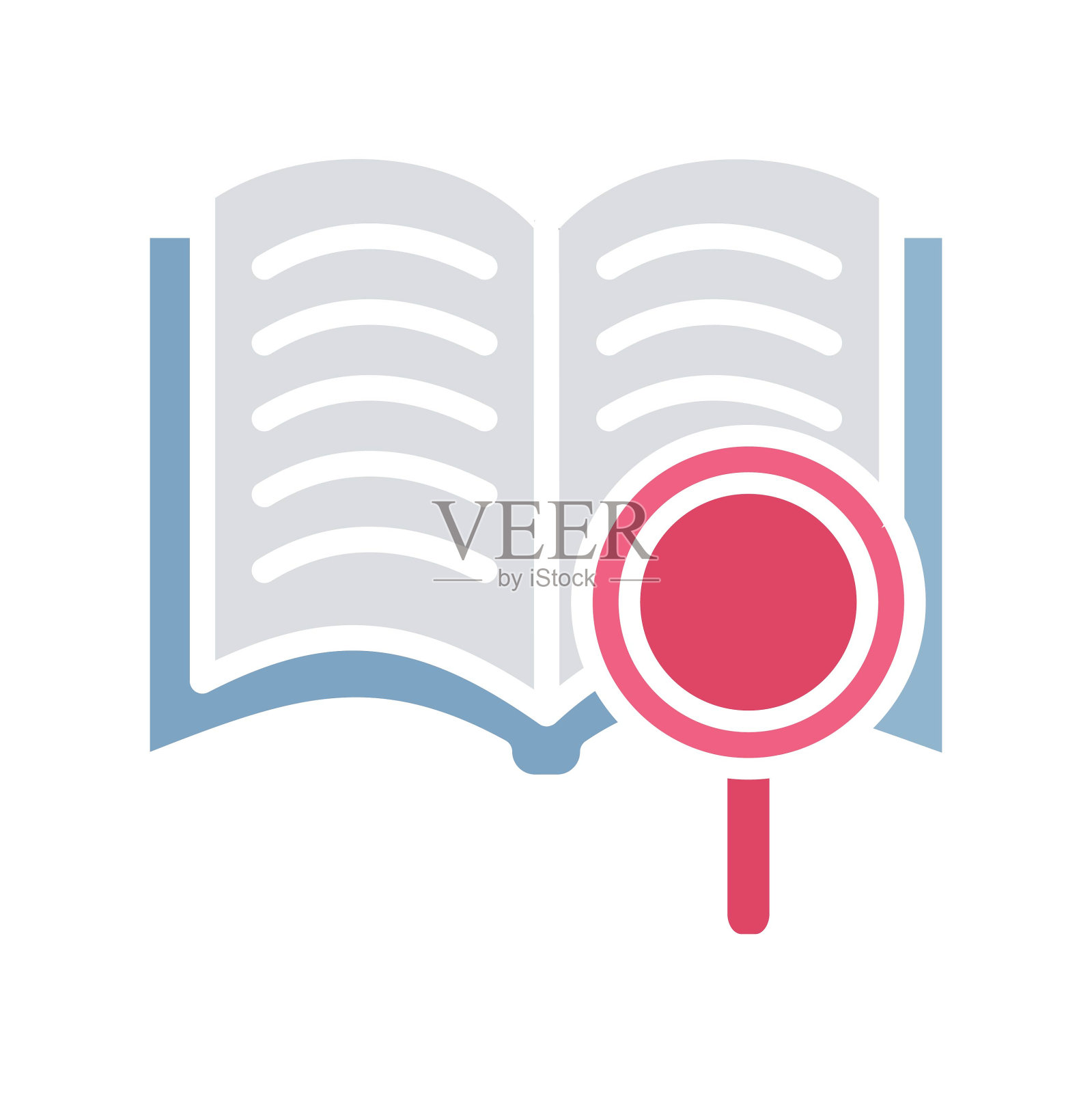 图书扫描隔离矢量图标，可以很容易地修改或编辑插画图片素材