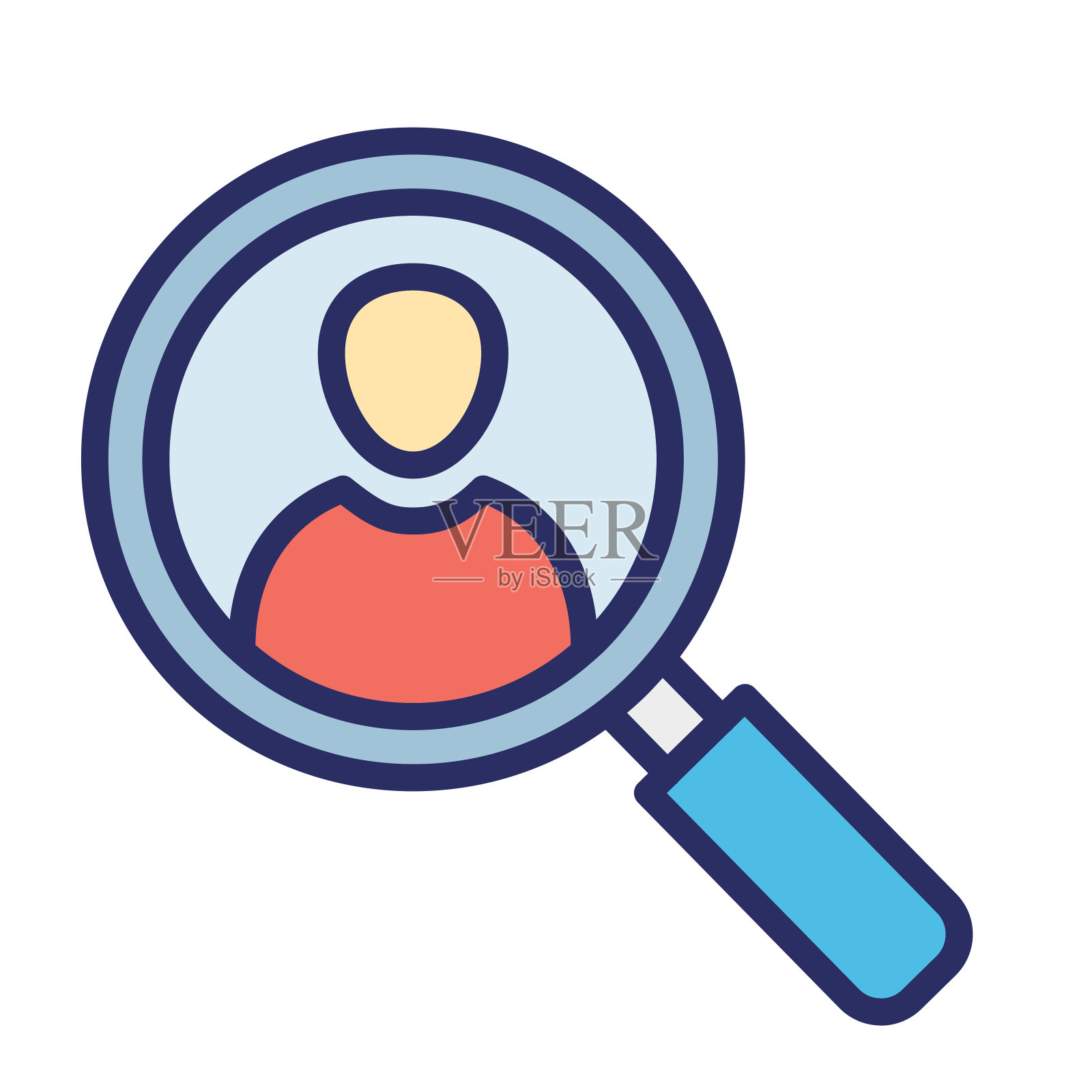 配置文件查找器隔离矢量图标，可以很容易地修改或编辑插画图片素材