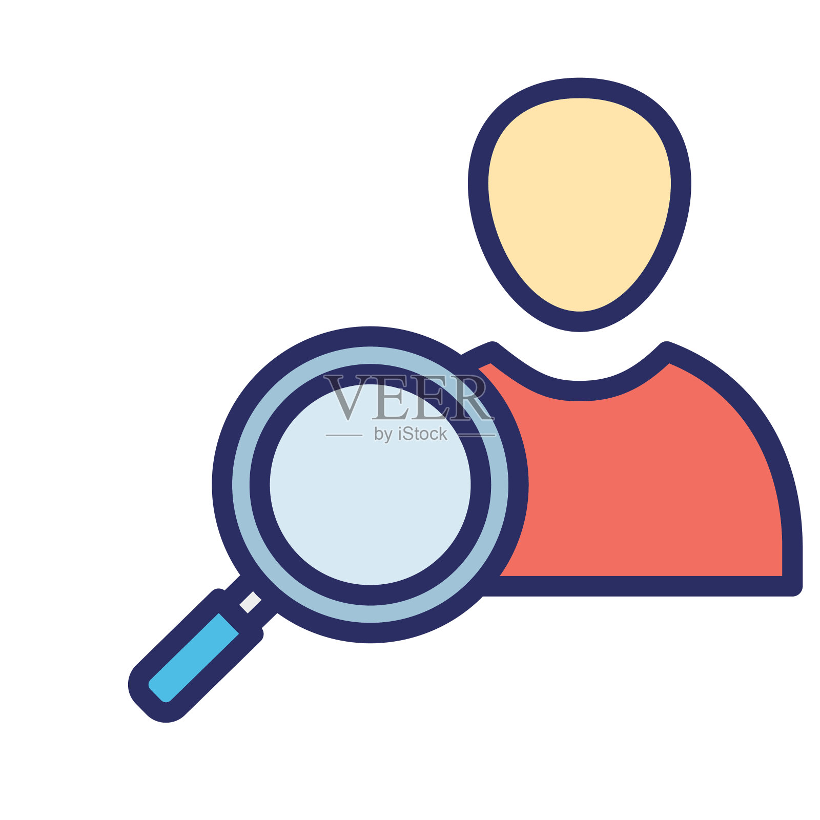 配置文件查找器隔离矢量图标，可以很容易地修改或编辑插画图片素材