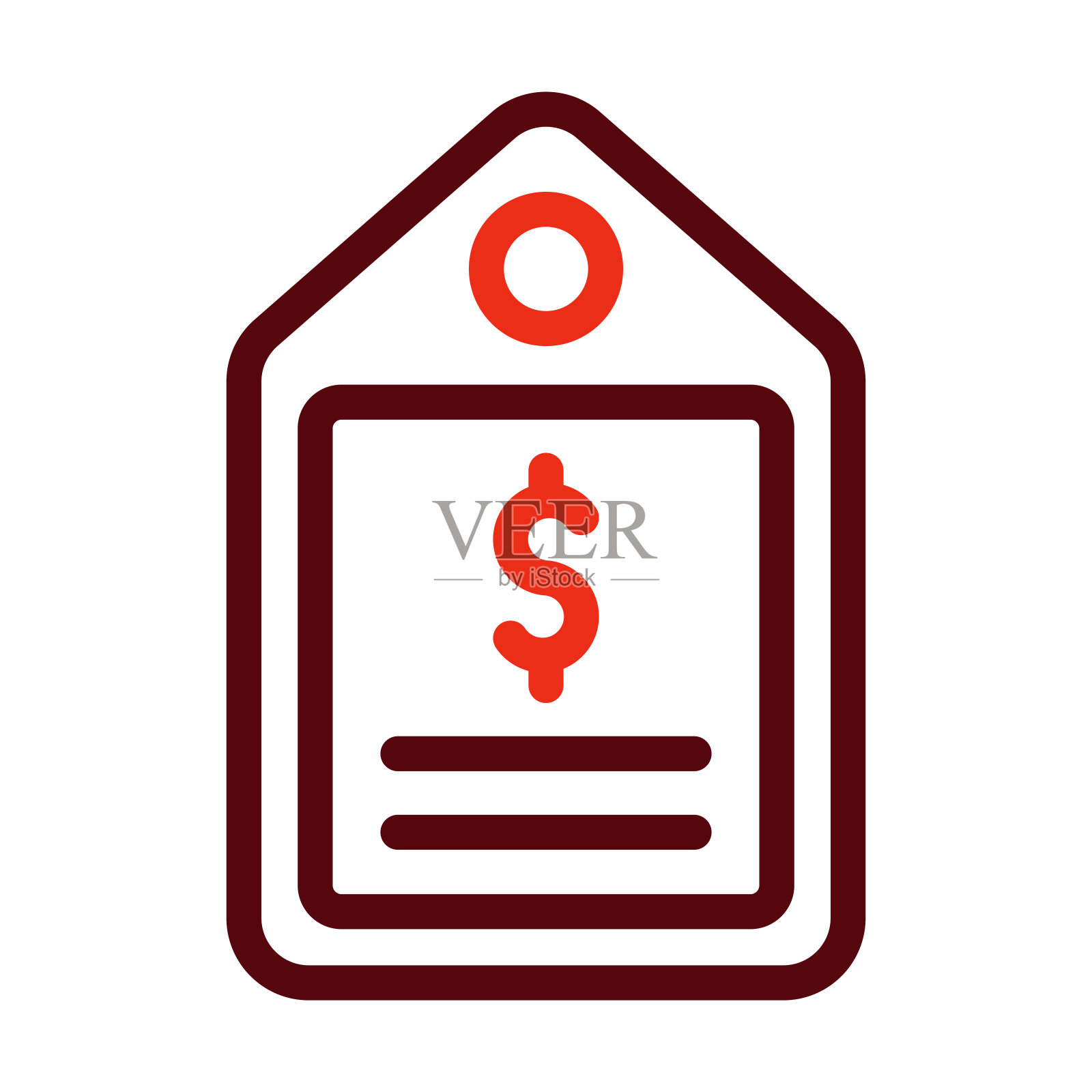 价格矢量粗线两种颜色图标的个人和商业用途。插画图片素材