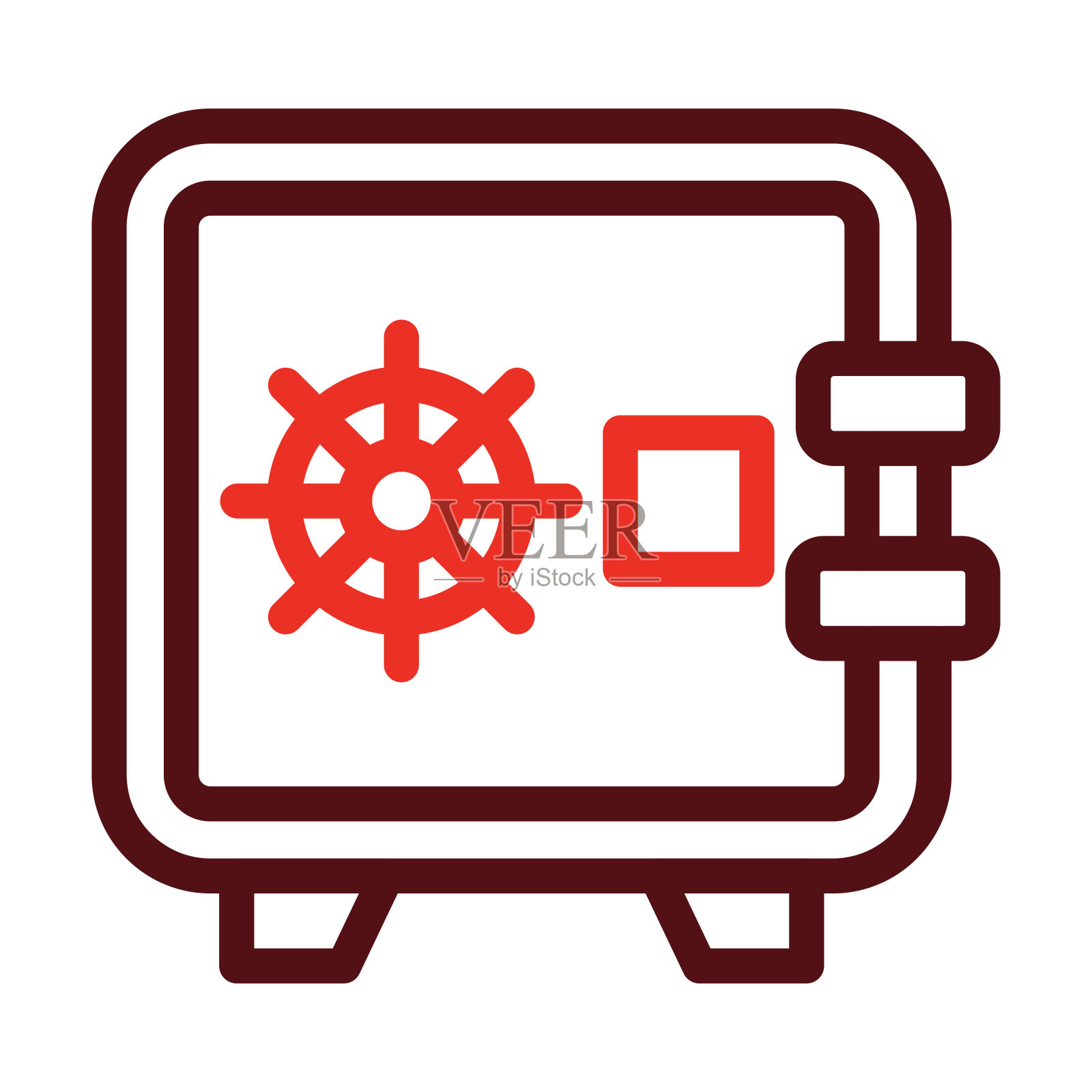 安全箱矢量粗线两色图标为个人和商业用途。插画图片素材