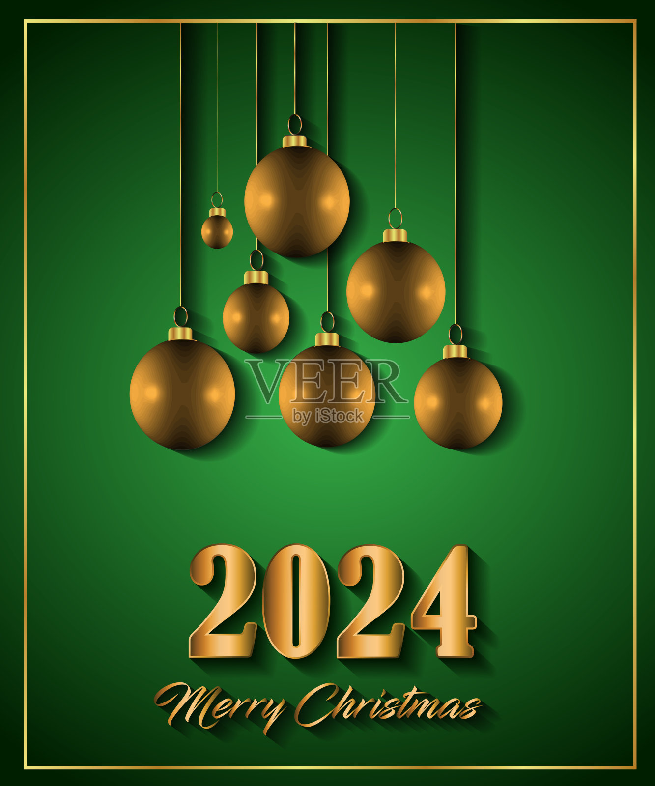 2024圣诞背景快乐。插画图片素材