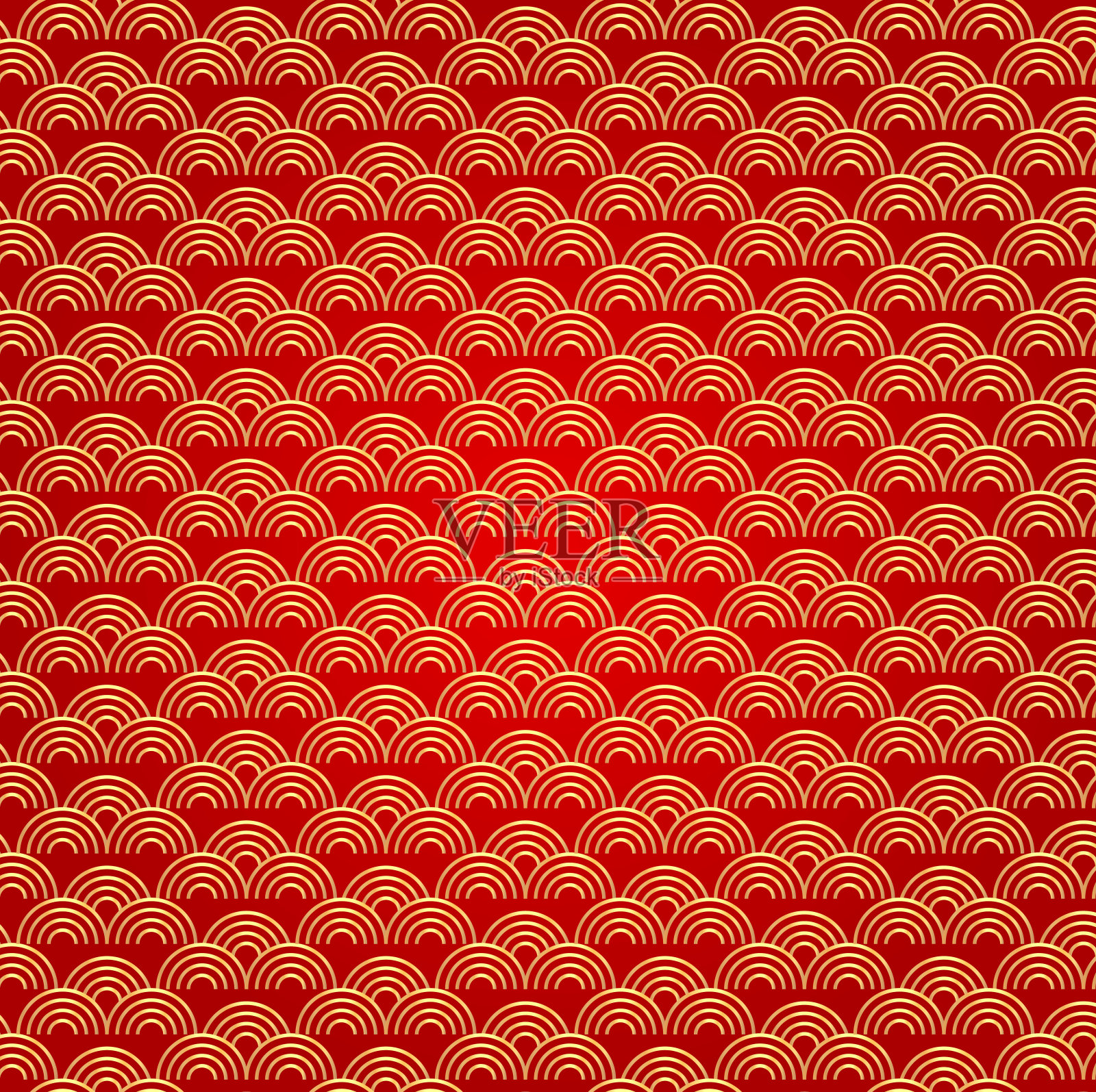 金红奢华中国云无缝花纹。传统的亚洲图案。插画图片素材