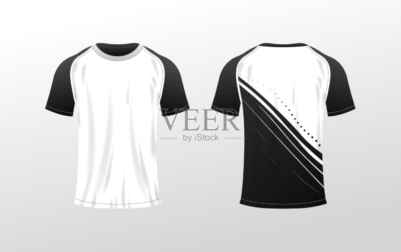 t恤模型。平面，白色黑色，球员名字在背后，t恤模型，t恤布局，冠军文字。矢量图插画图片素材