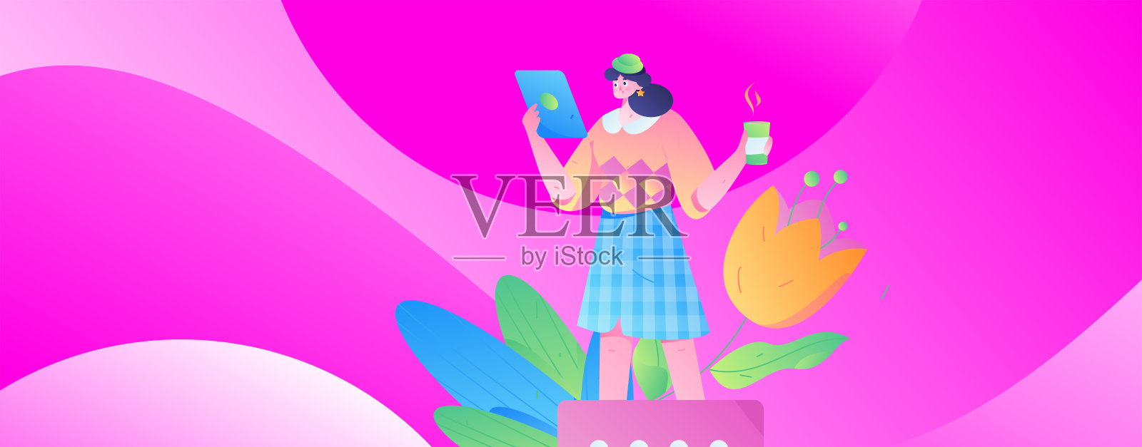 3.12国际妇女节职业女性平面人物矢量概念操作手绘插画插画图片素材