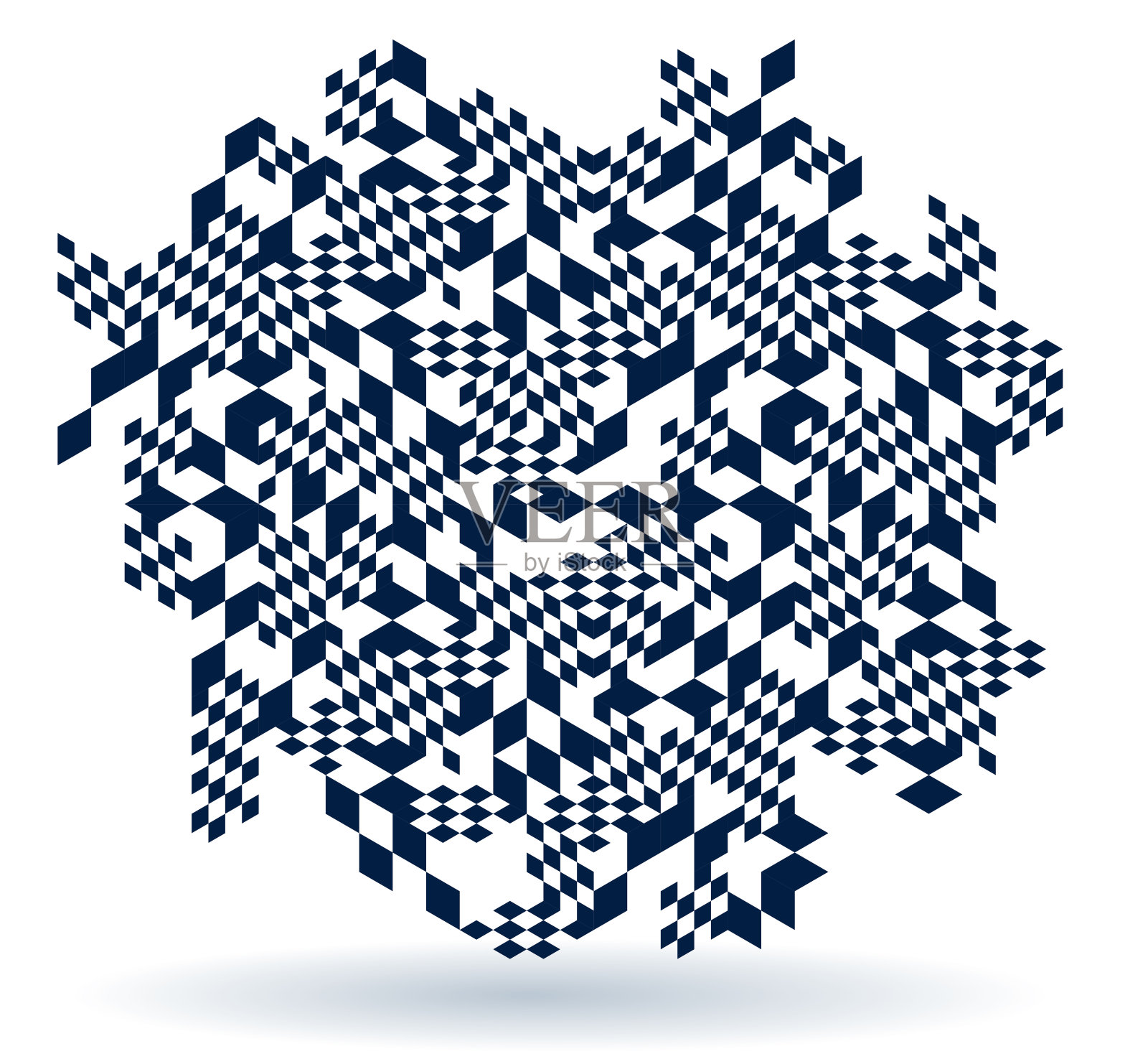 抽象矢量几何背景创建与三维立方体和形状在等距透视，抽象城市建筑，多边形抽象艺术，立方风格。插画图片素材