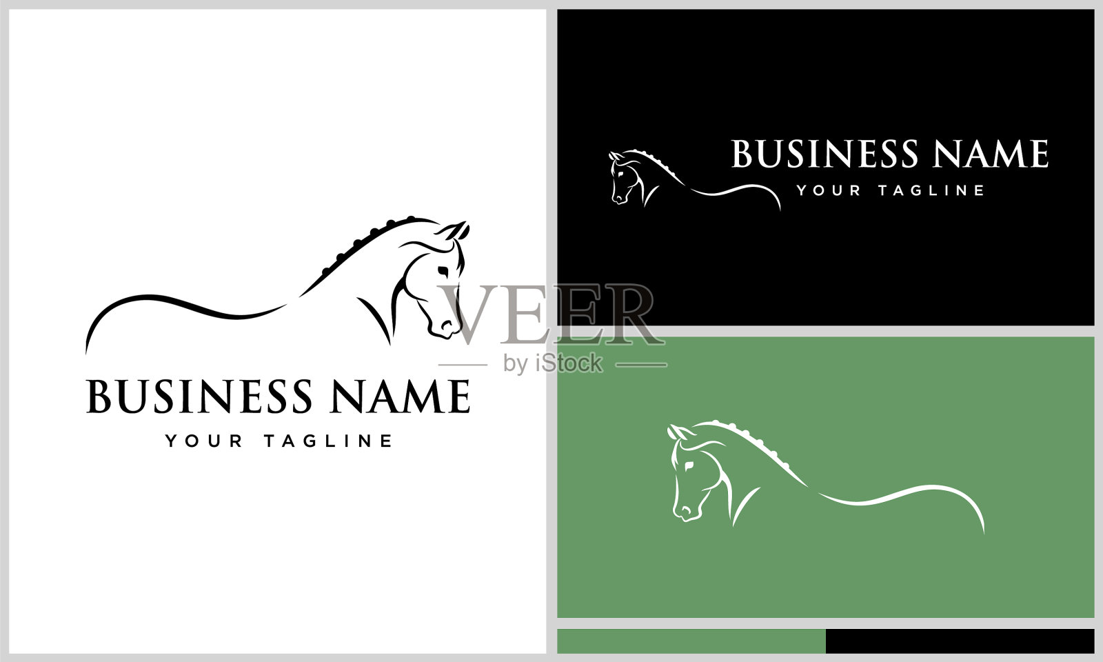 线条艺术马盛装舞步标志插画图片素材