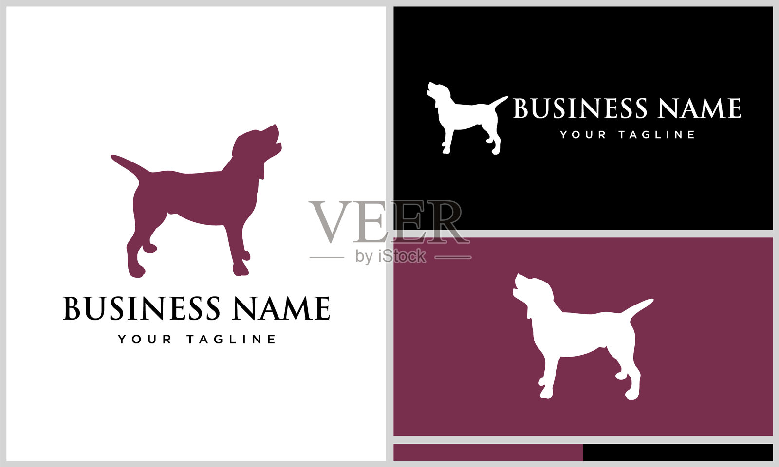 轮廓狗站标志模板插画图片素材