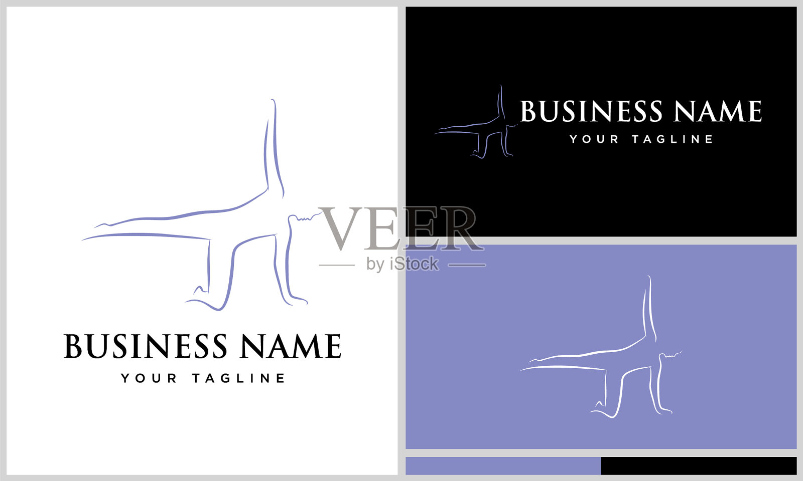 手绘人物瑜伽标志插画图片素材